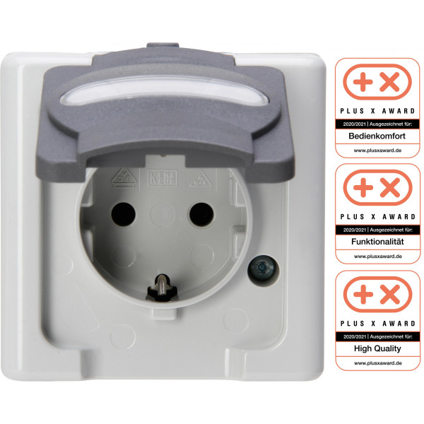 Kopp Jalousietaster Mit Umkehrsperre - Aufputz Feuchtraum Schalter Grau