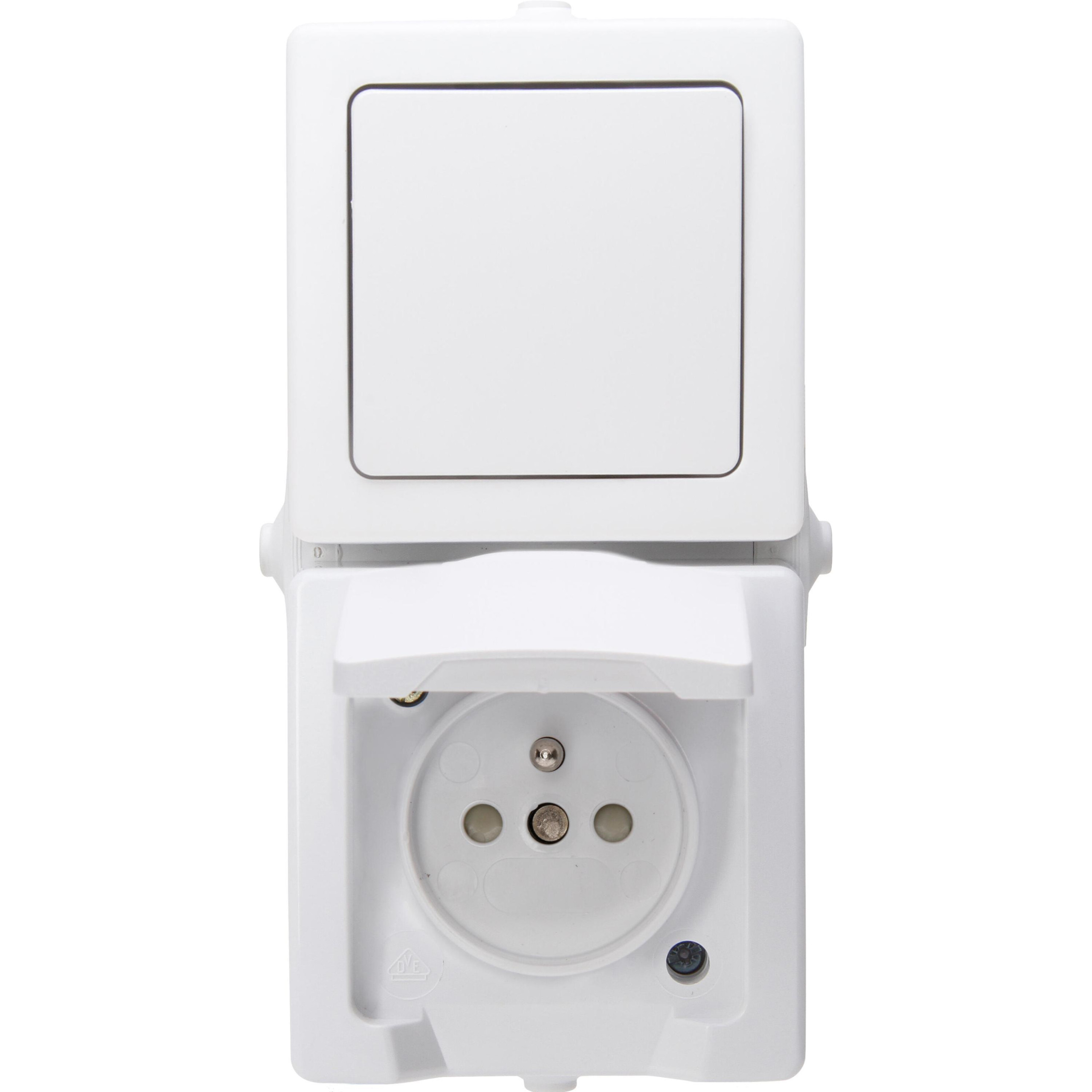 NAUTIC - universal switch/socket outlet with central earth contact combination, colour: arctic white - Image 2