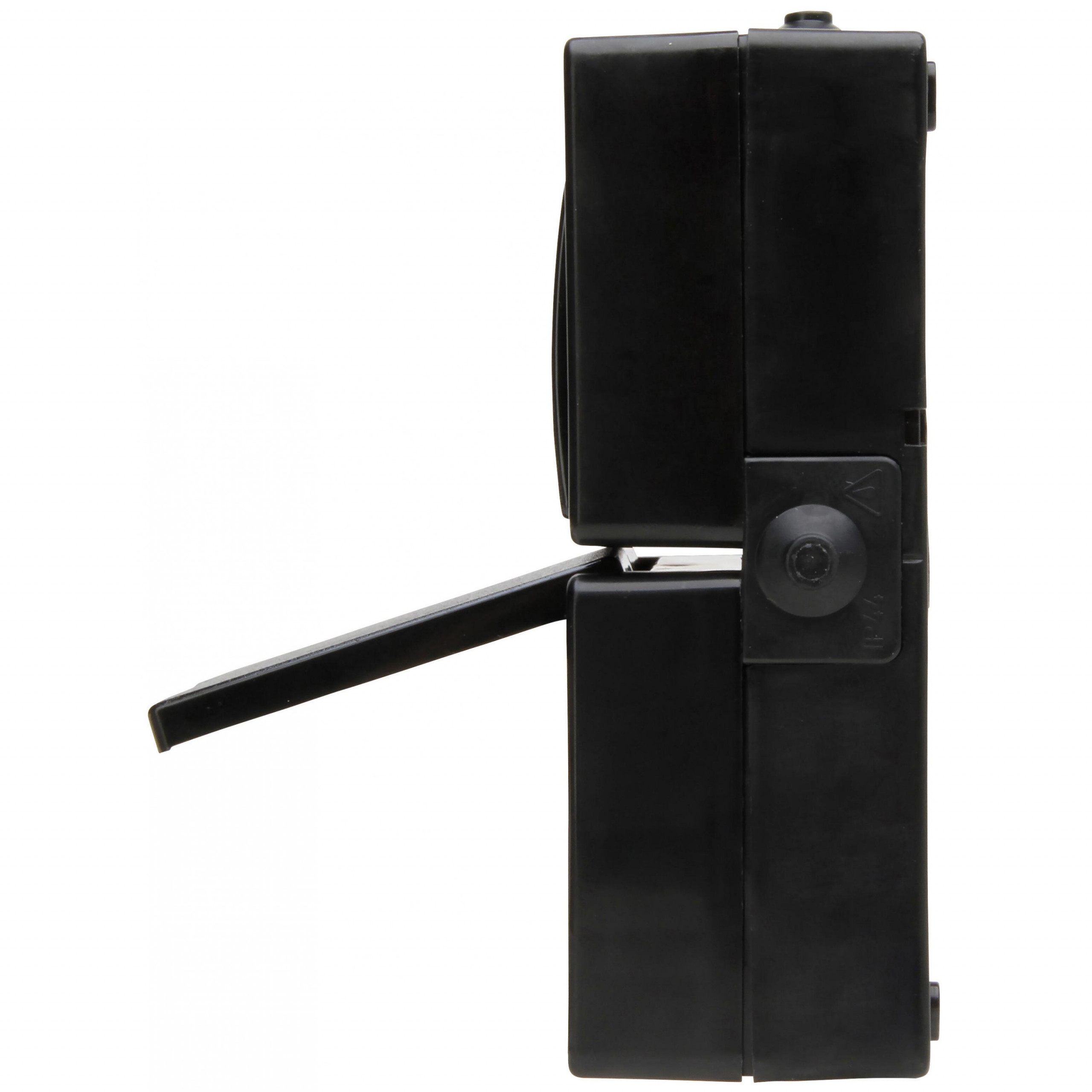 proAQA – Aus-/Wechselschalter-Steckdosenkombination, senkrecht, Farbe: schwarz – Bild 6