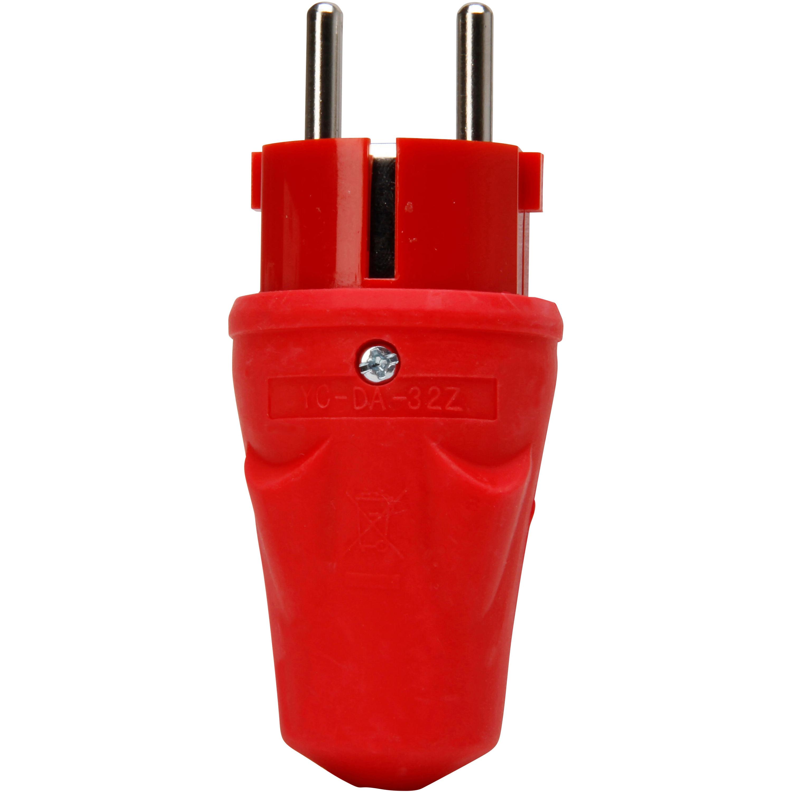 Gummistecker, zentrale Einführung, für Kabelquerschnitt bis 3x1,5mm², 16A, 250V~,Schutzart IP44, Farbe: rot – Bild 5