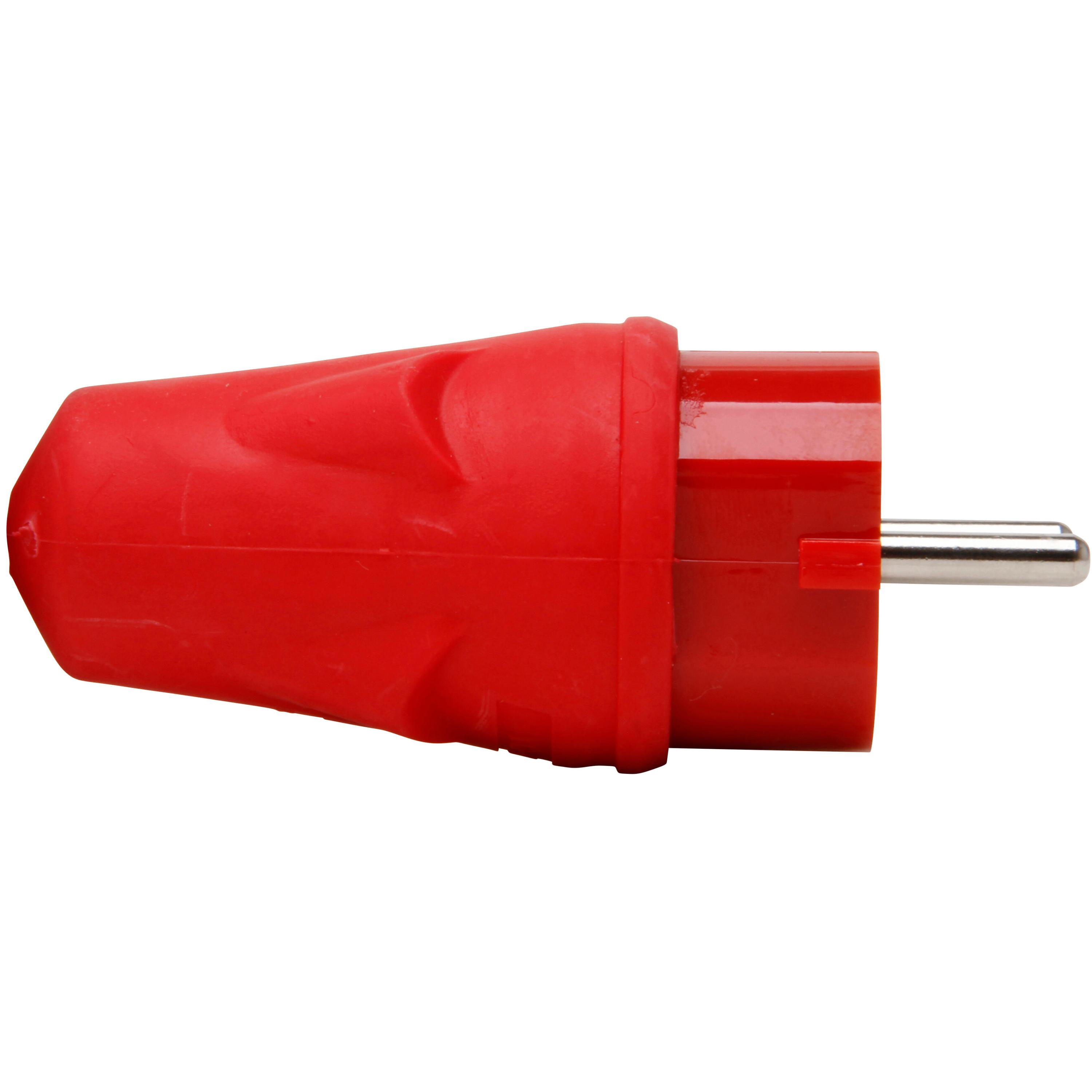 Gummistecker, zentrale Einführung, für Kabelquerschnitt bis 3x1,5mm², 16A, 250V~,Schutzart IP44, Farbe: rot – Bild 7
