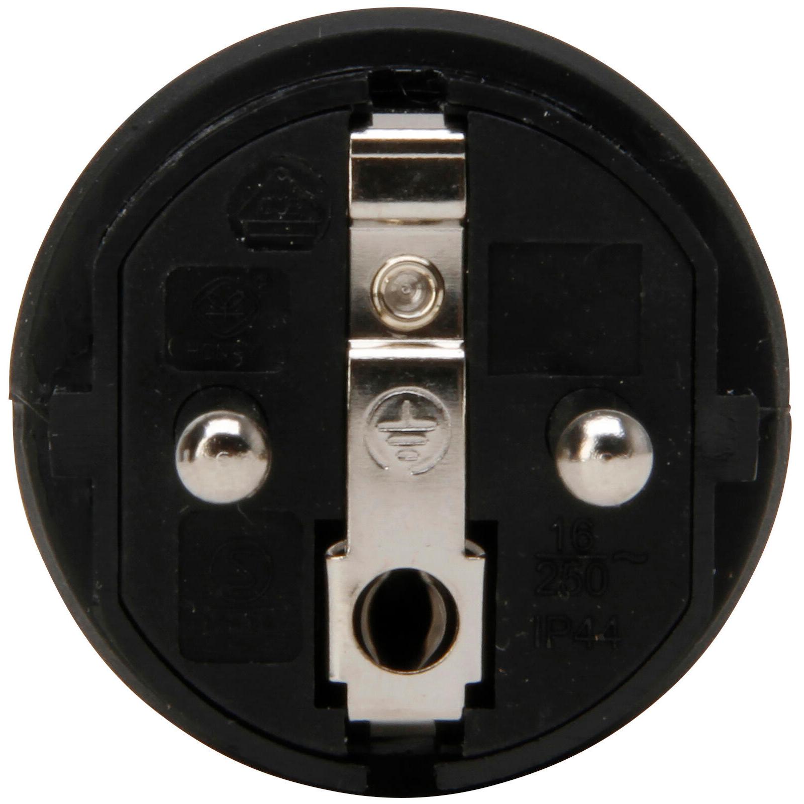 Stekker RA, rubber, CEE 7/VII IP20 16A zwart - Afbeelding 2