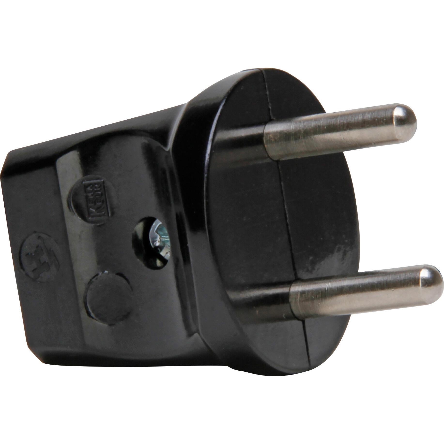 Stecker mit zentraler Einführung, Farbe: schwarz