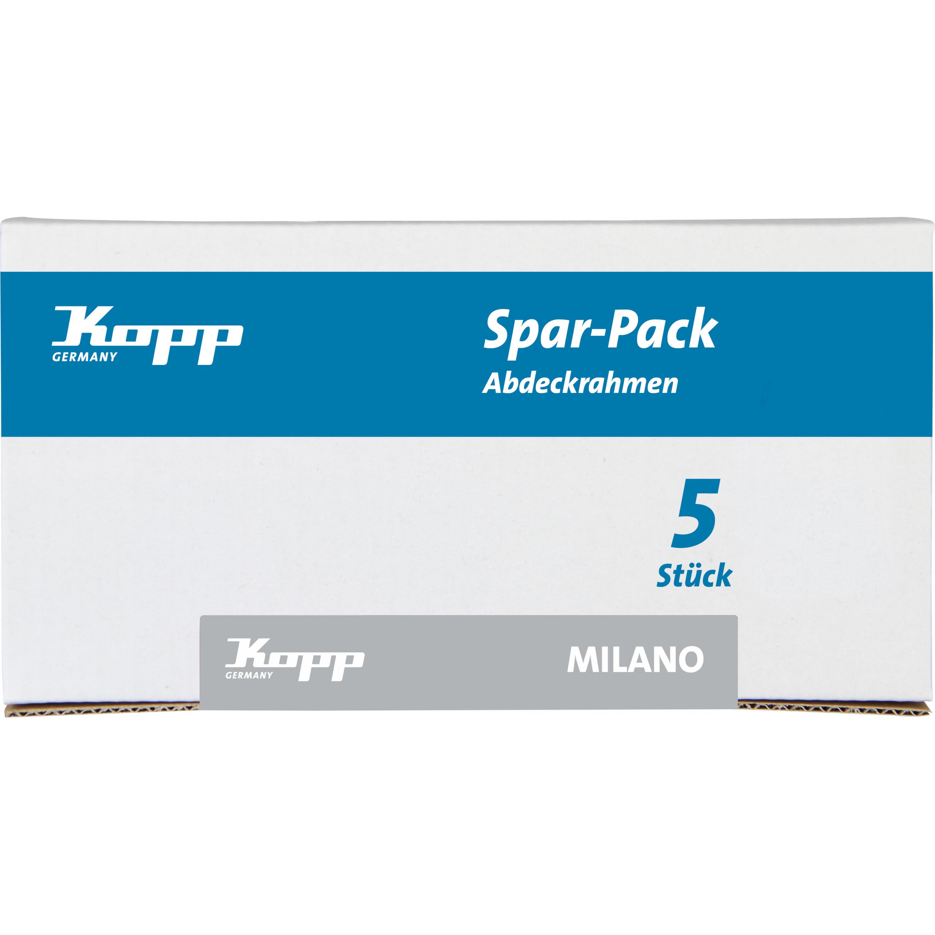 MILANO - Profi-Pack: 5x Abdeckrahmen, 2-fach, Farbe: stahl