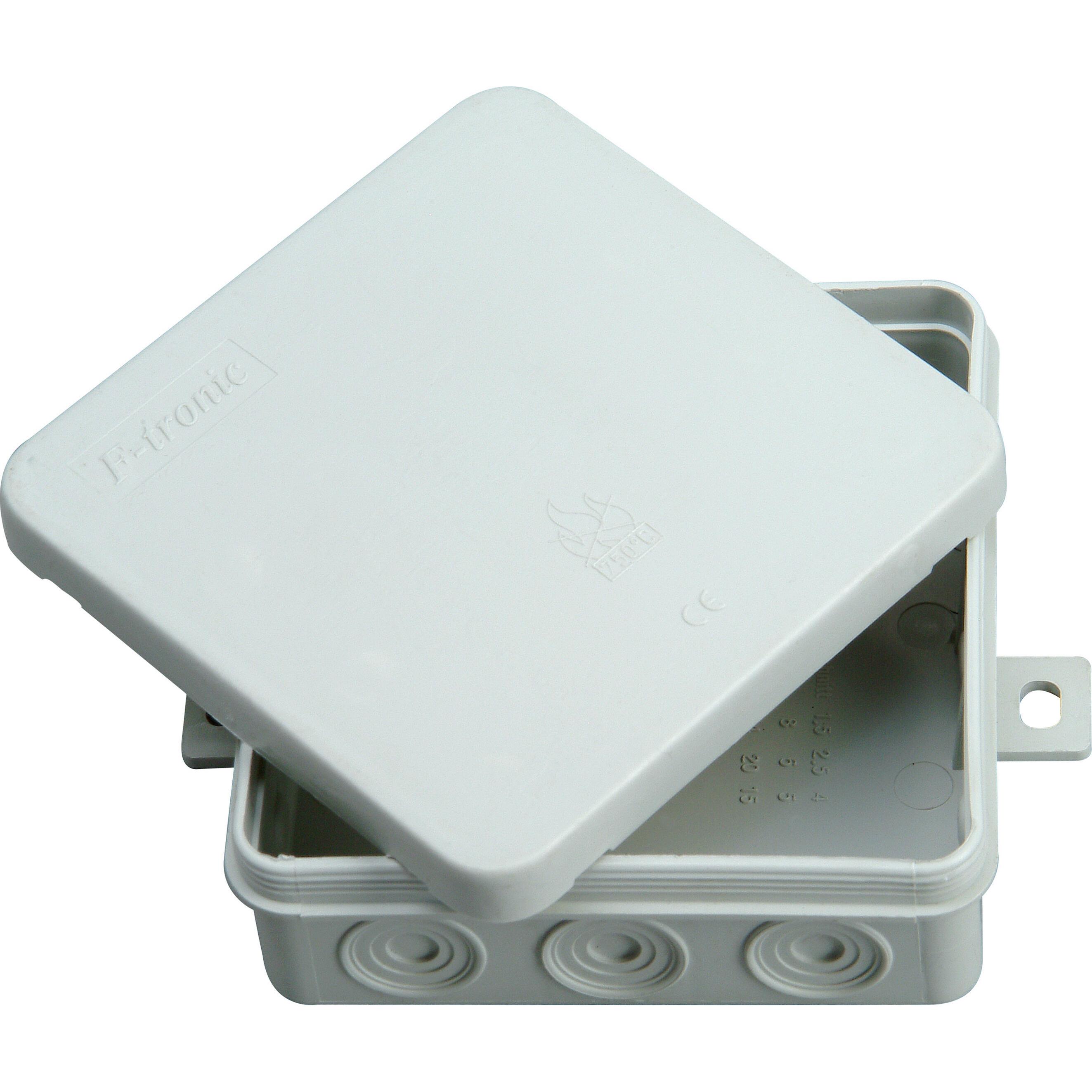 Feuchtraum Aufputz-Abzweigdose, 100x100x40mm, IP54, grau