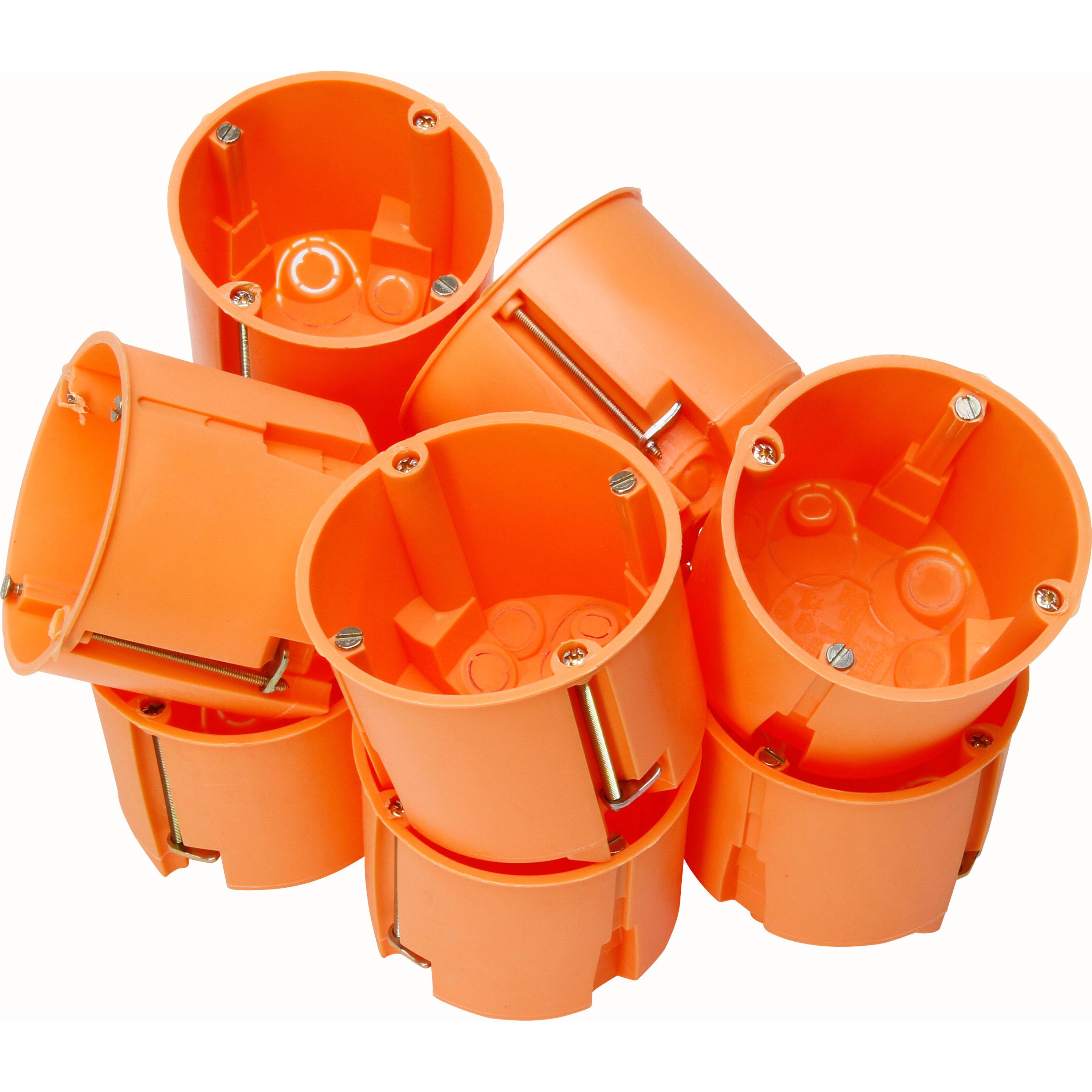 Hohlwandschalterdose, Ø68mm, Dosentiefe: 61mm, orange, IP30, Profi-Pack: 10 Stück