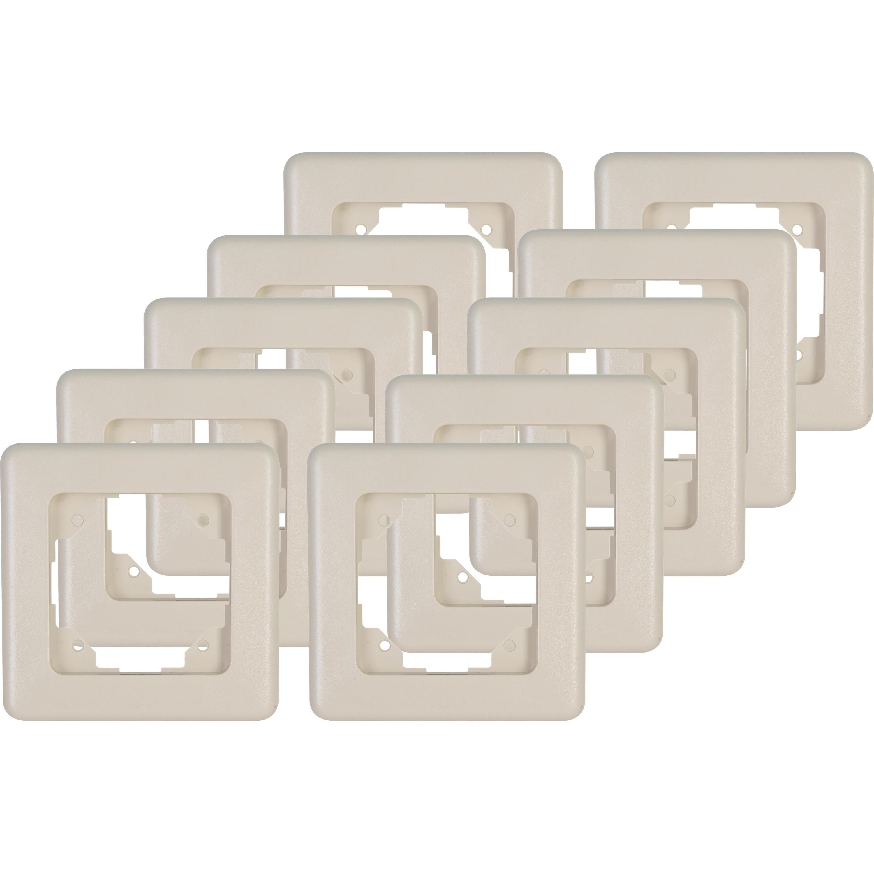 EUROPA - Profi-Pack: 10x Abdeckrahmen, 1-fach, Farbe: cremeweiß