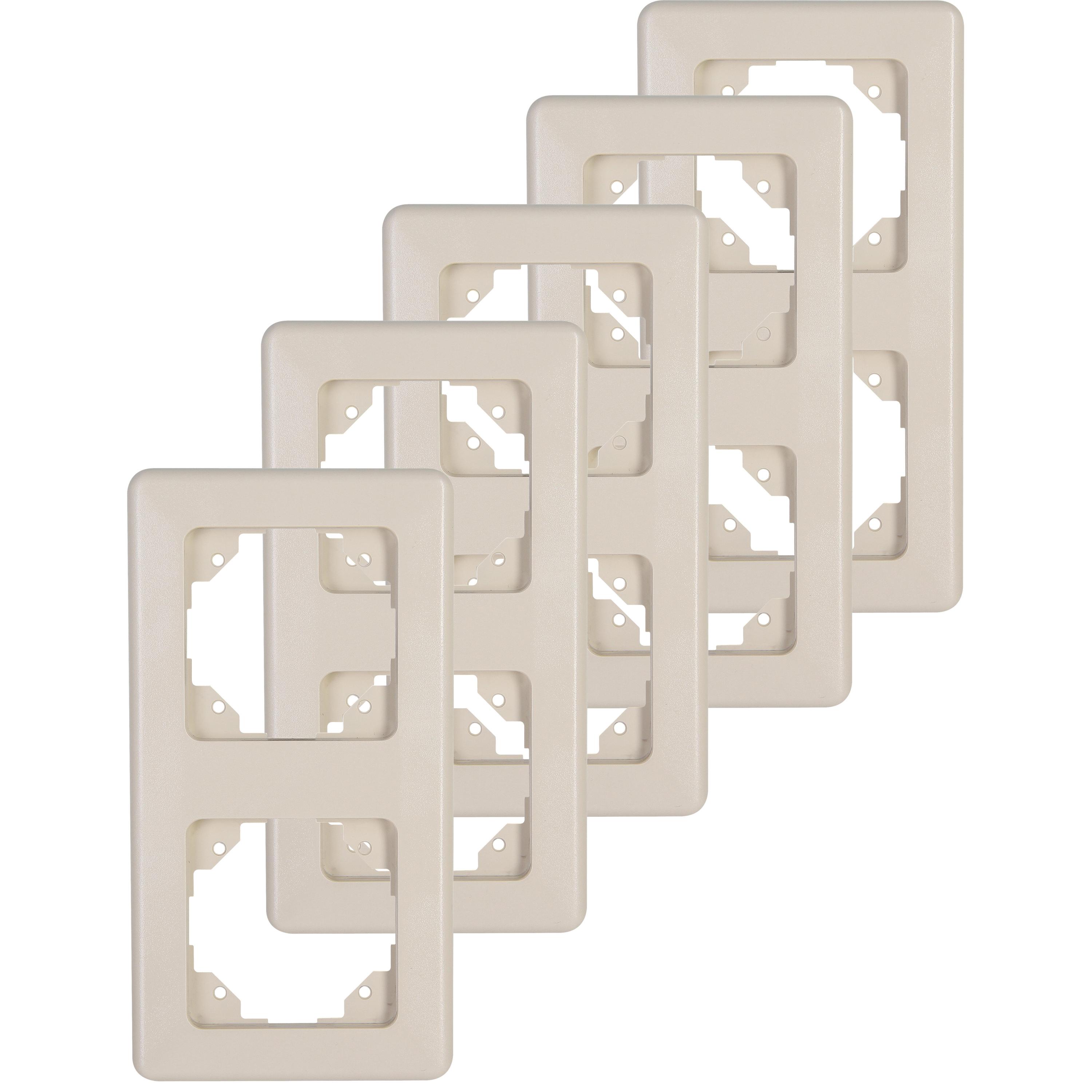 EUROPA -Profi-Pack: 5x Abdeckrahmen, 2-fach, Farbe: cremeweiß