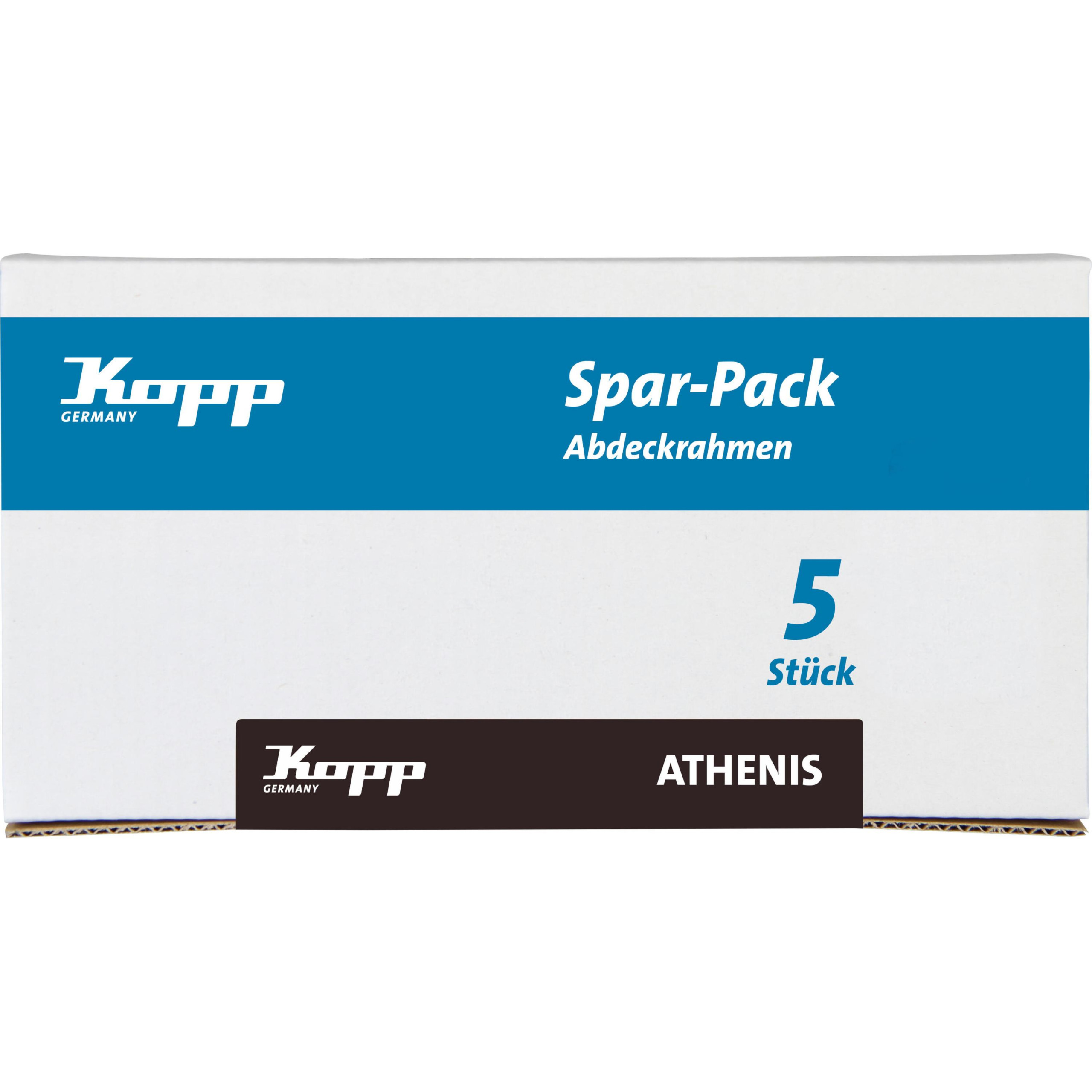 ATHENIS - Profi-Pack: 5x Abdeckrahmen, 2-fach, Farbe: stahl