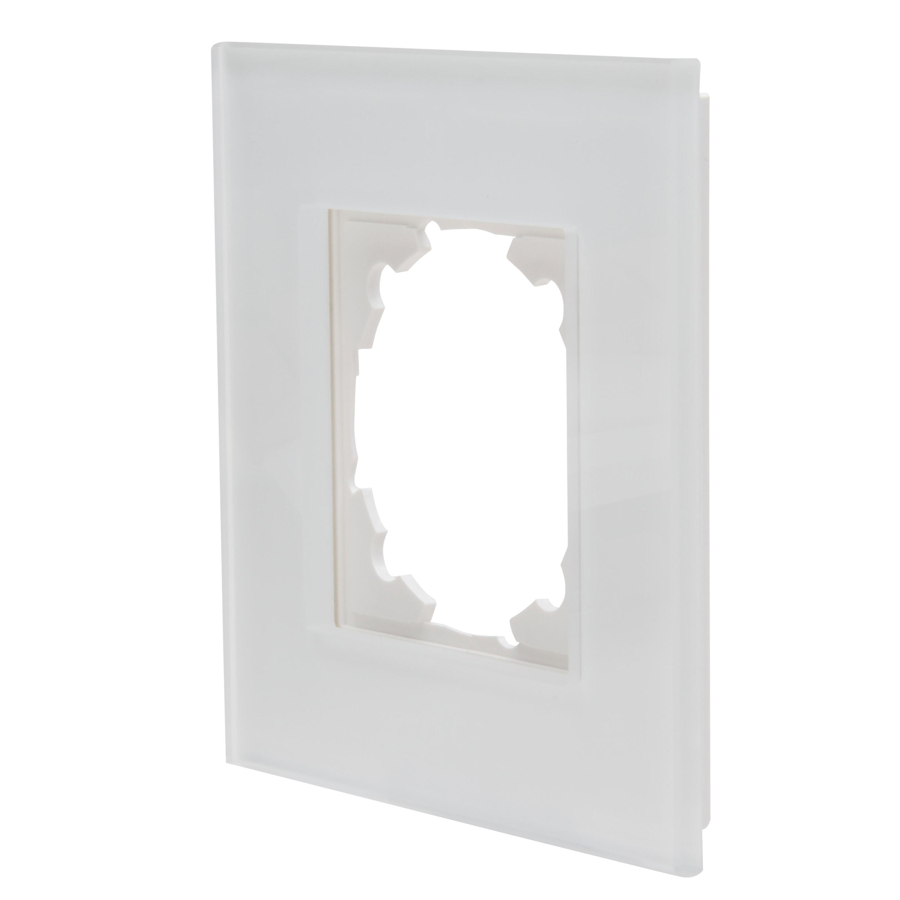 ATHENIS - Glas-Abdeckrahmen, 1-fach, senkrechte und waagerechte Installation, Farbe: weiß – Bild 8