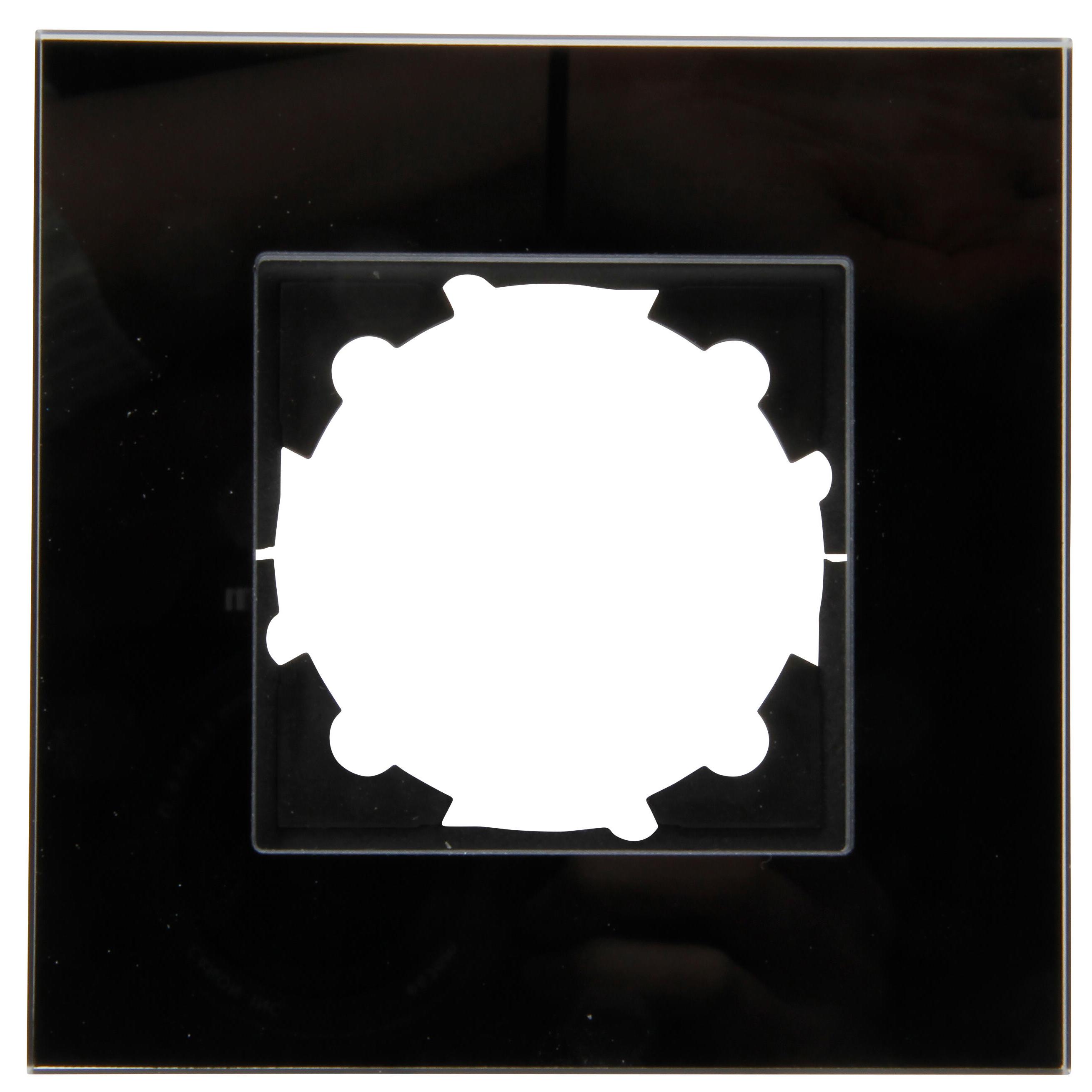 HK07 - Glas-Abdeckrahmen, 1-fach, Farbe: schwarz