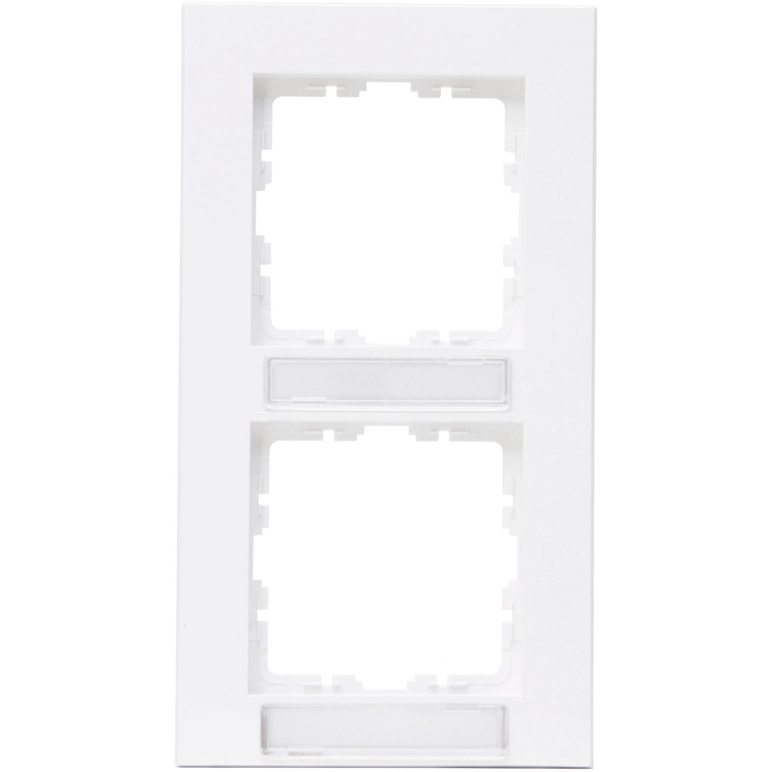 HK07 PURE - Afdekraam 2-voudig met tekstvenster verticaal, mat-wit - Afbeelding 2