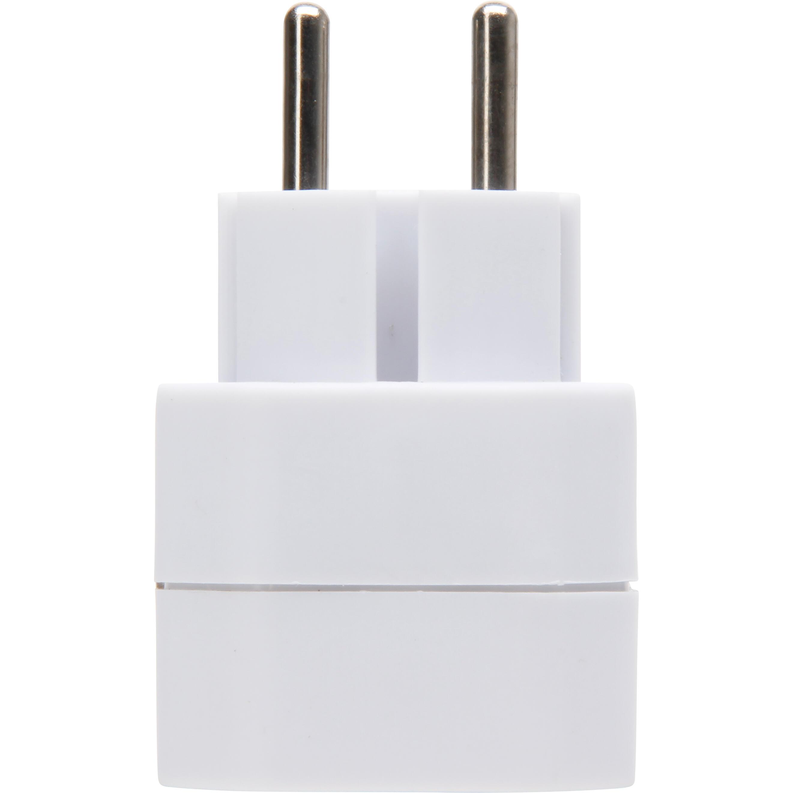 Adapter, 3-fach: Anschluss für 3 Euro-Stecker (3x 2,5A), erhöhter Berührungsschutz, Farbe: arktisweiß – Bild 4