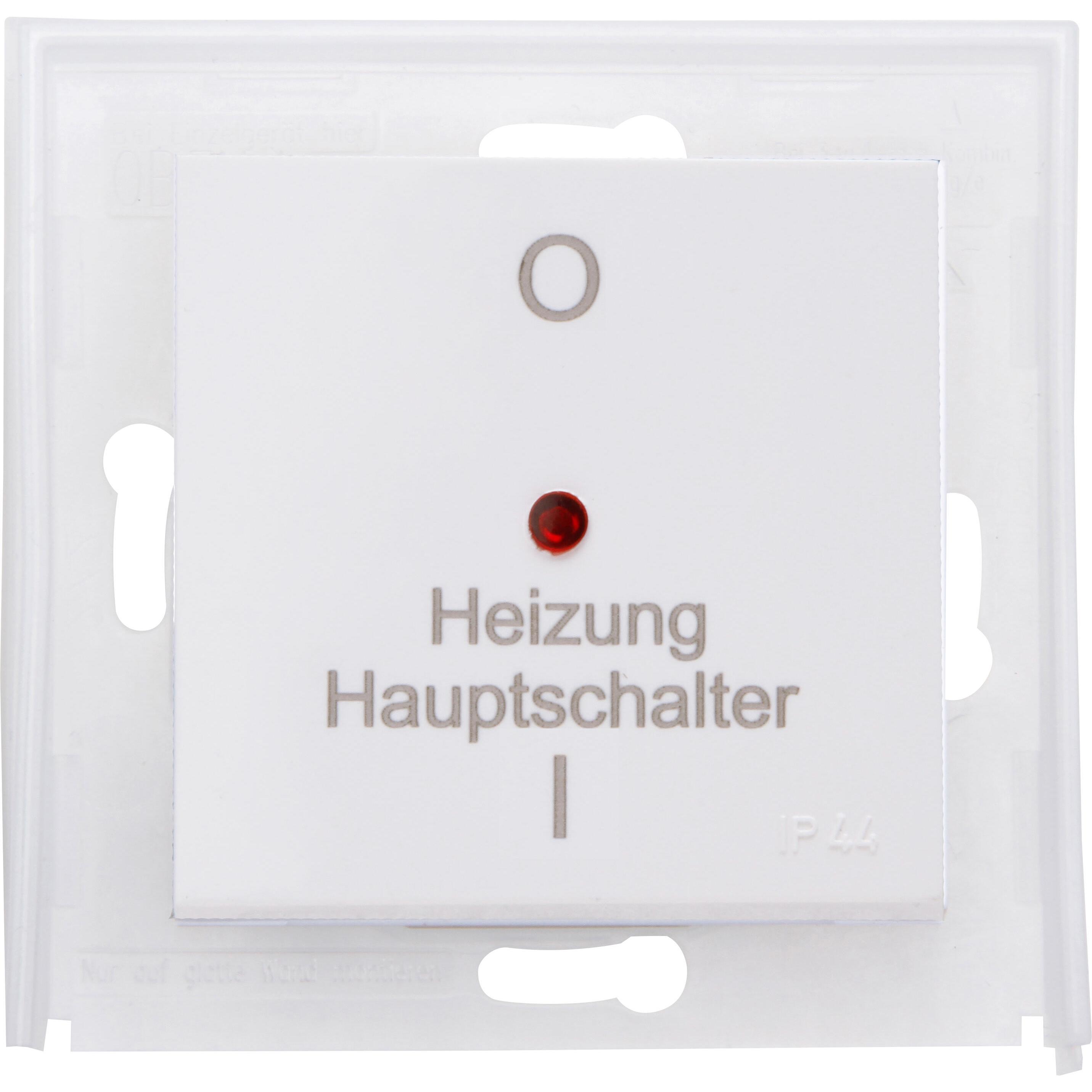 HK07 IP44 - Flächenwippe für Heizung Haupschalter, Farbe: arktisweiß