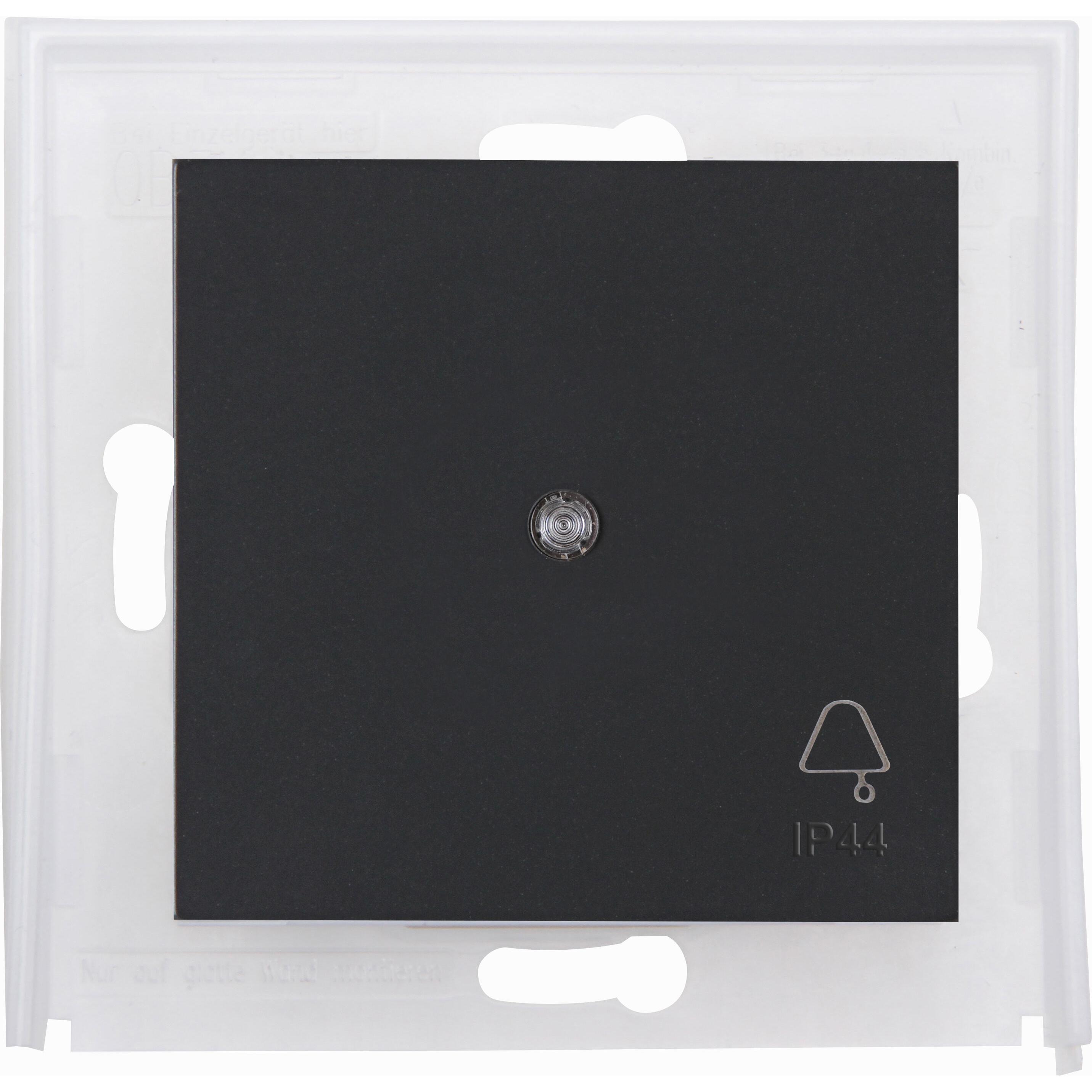 HK07 IP44 - Flächenwippe mit Linse und Symbol "Glocke" , Farbe: anthrazit