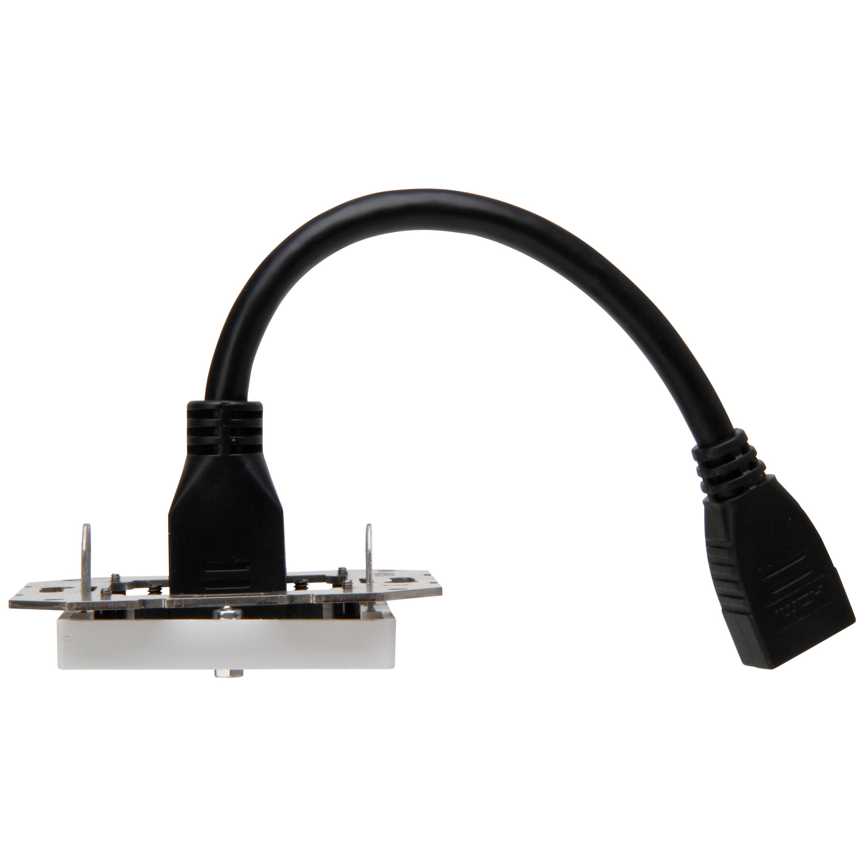 HDMI-Anschlussdose mit Kabelpeitsche 0,2m, Farbe: arktisweiß – Bild 4