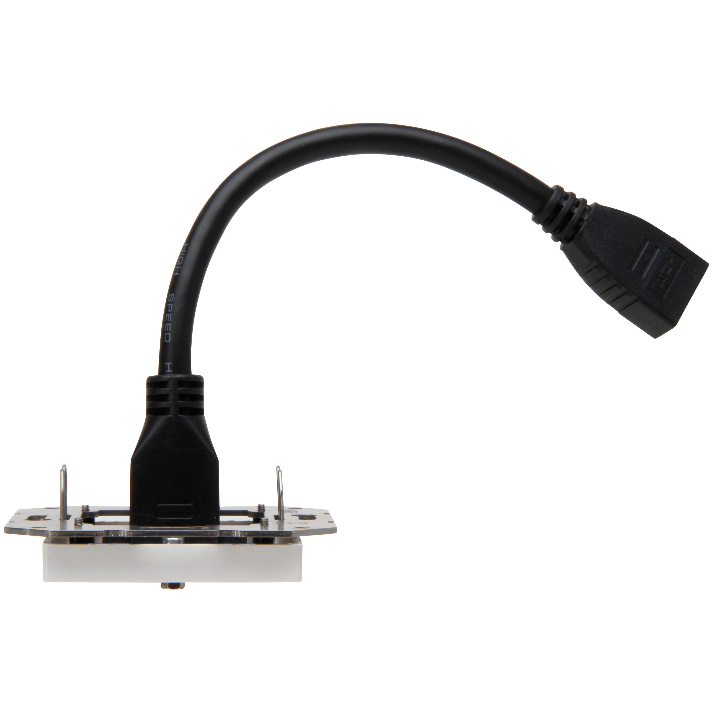 HDMI-Anschlussdose mit Kabelpeitsche 0,2m, Farbe: arktisweiß matt – Bild 4