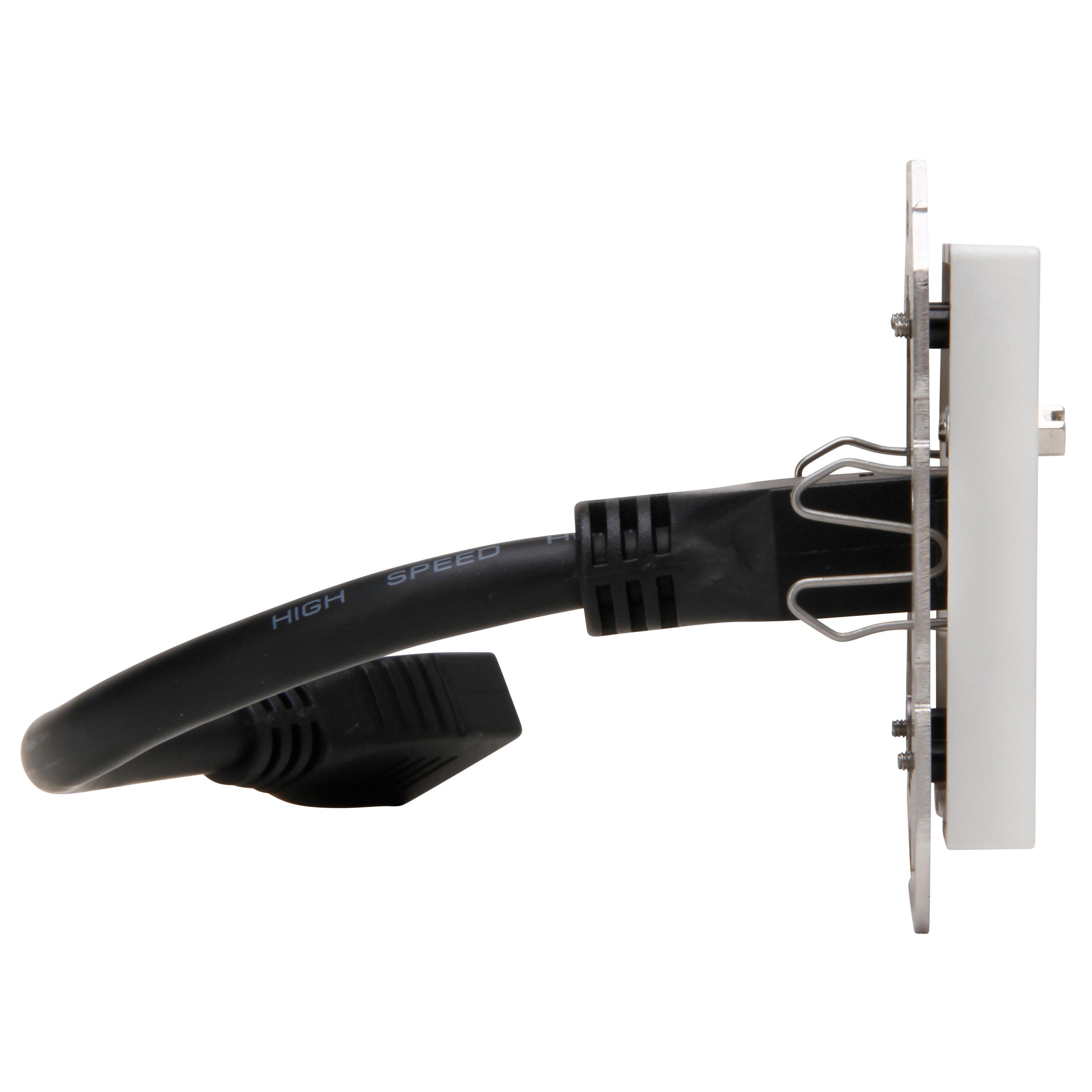 HDMI-Anschlussdose mit Kabelpeitsche 0,2m, Farbe: arktisweiß matt – Bild 7