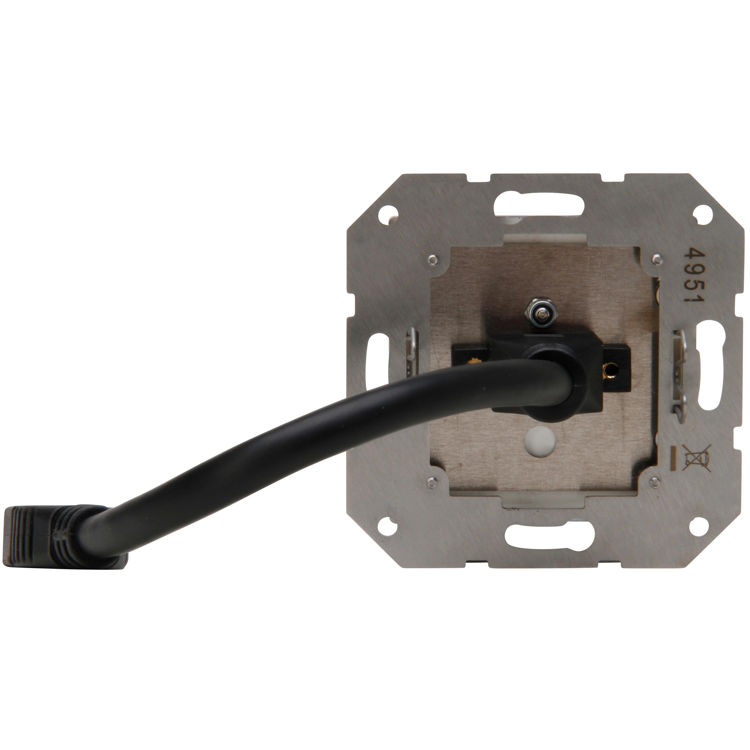 HDMI-Anschlussdose mit Kabelpeitsche 0,2m, Farbe: stahlfarben – Bild 3