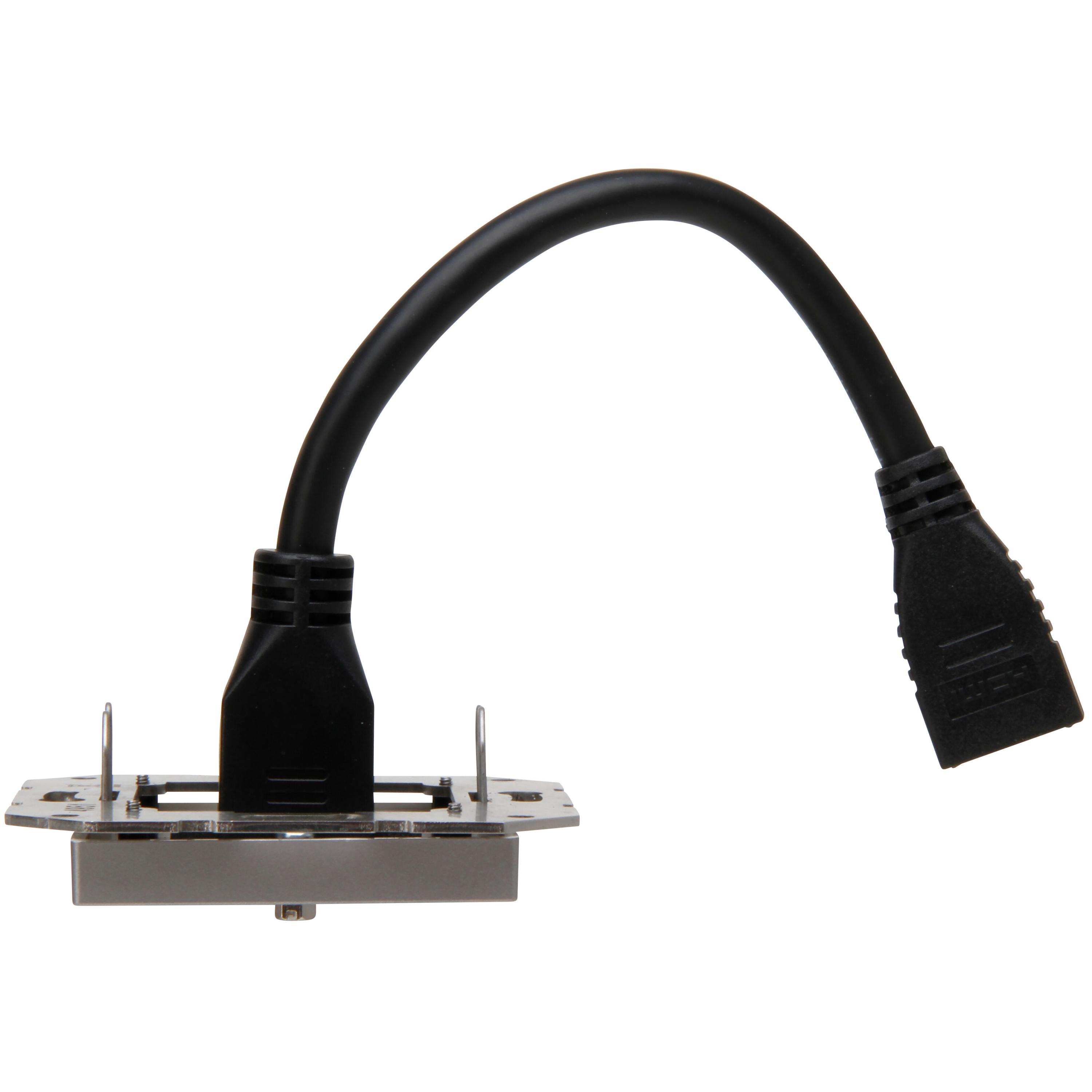 HDMI-Anschlussdose mit Kabelpeitsche 0,2m, Farbe: stahlfarben – Bild 4