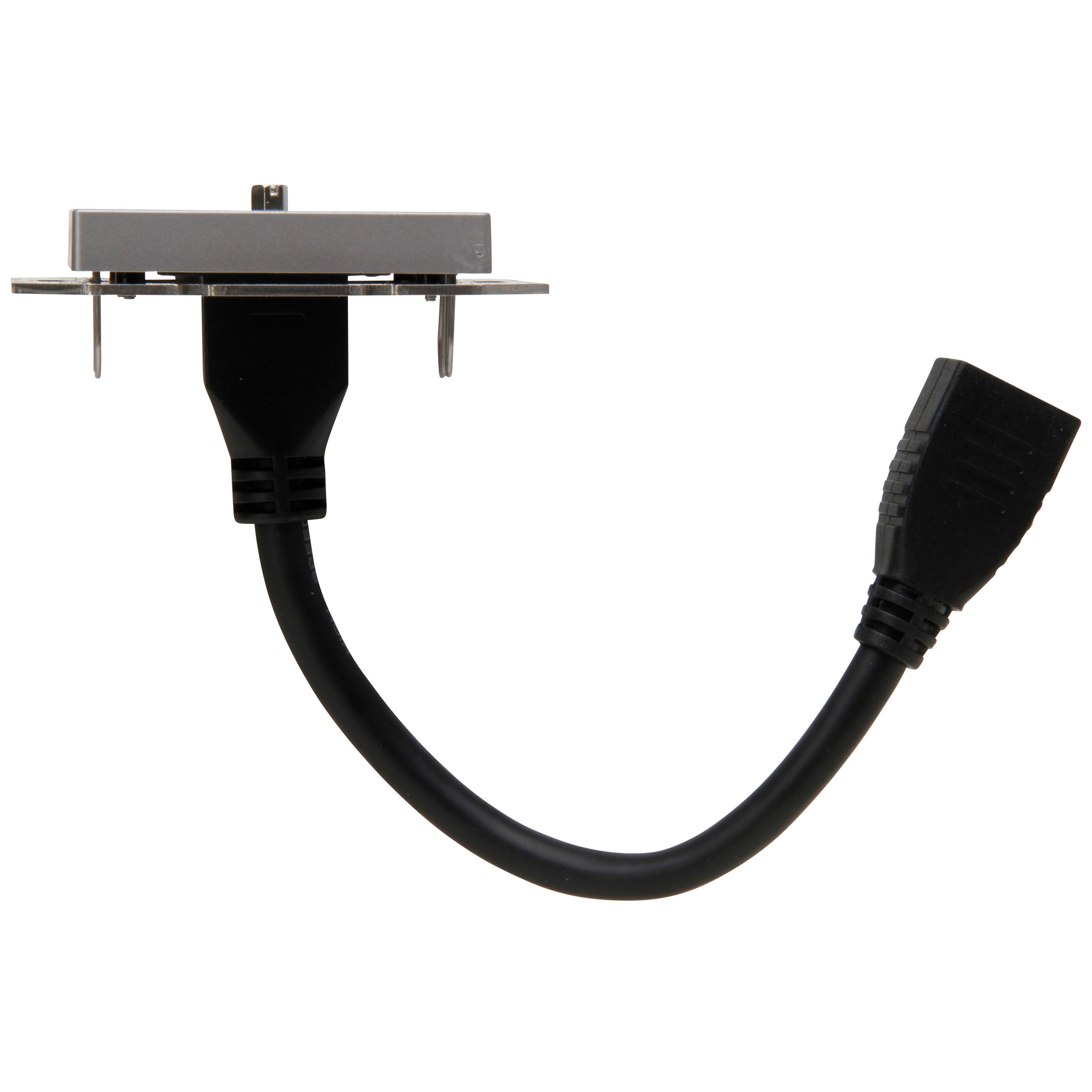 HDMI-Anschlussdose mit Kabelpeitsche 0,2m, Farbe: stahlfarben – Bild 5
