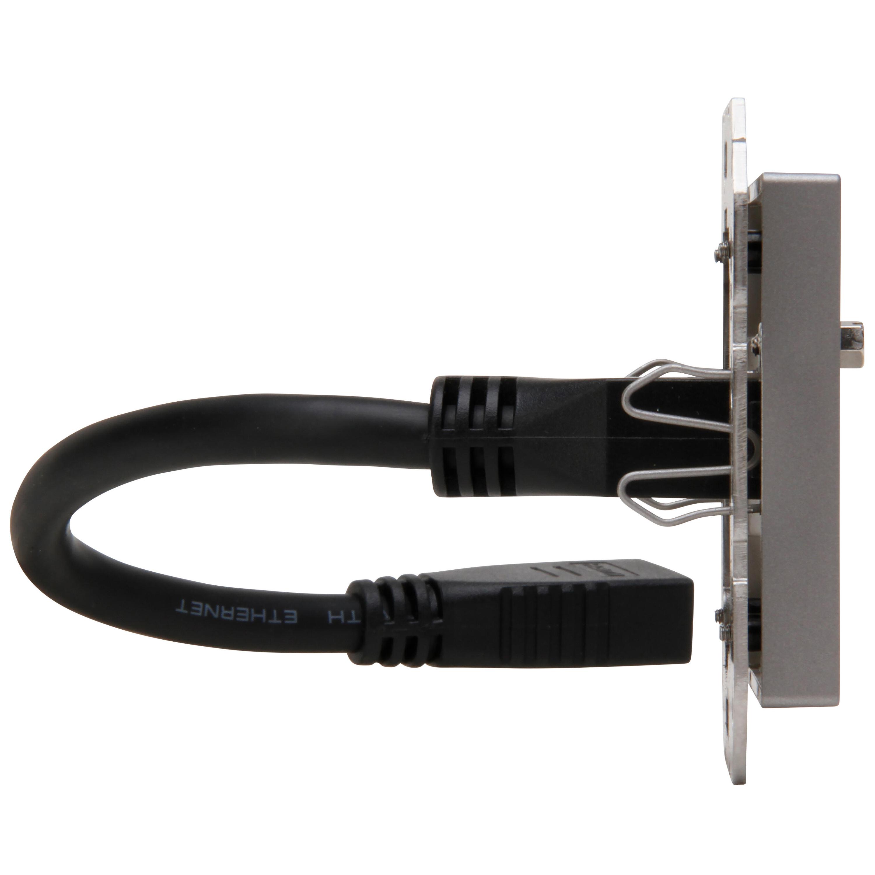 HDMI-Anschlussdose mit Kabelpeitsche 0,2m, Farbe: stahlfarben – Bild 7