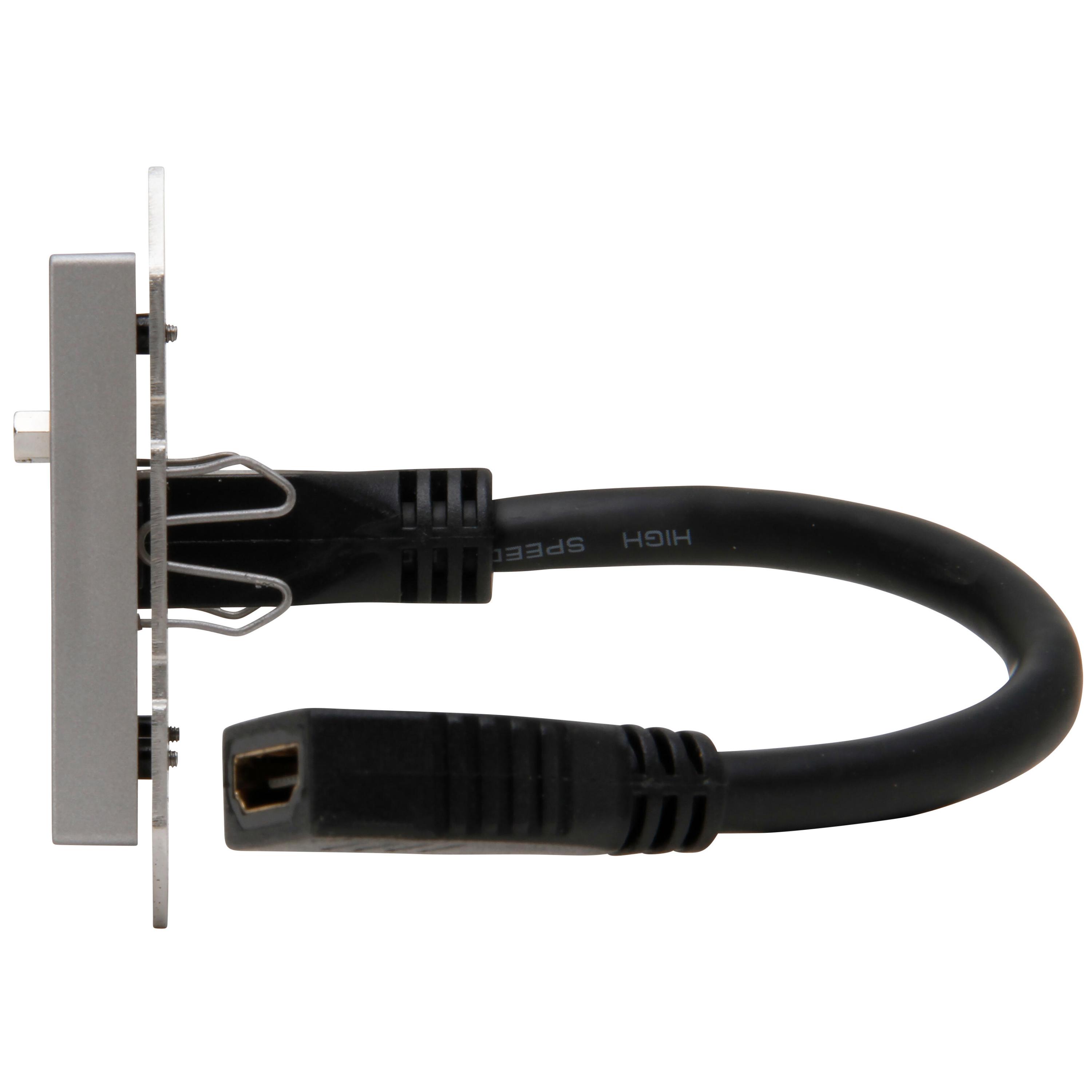 HDMI-Anschlussdose mit Kabelpeitsche 0,2m, Farbe: stahlfarben – Bild 6