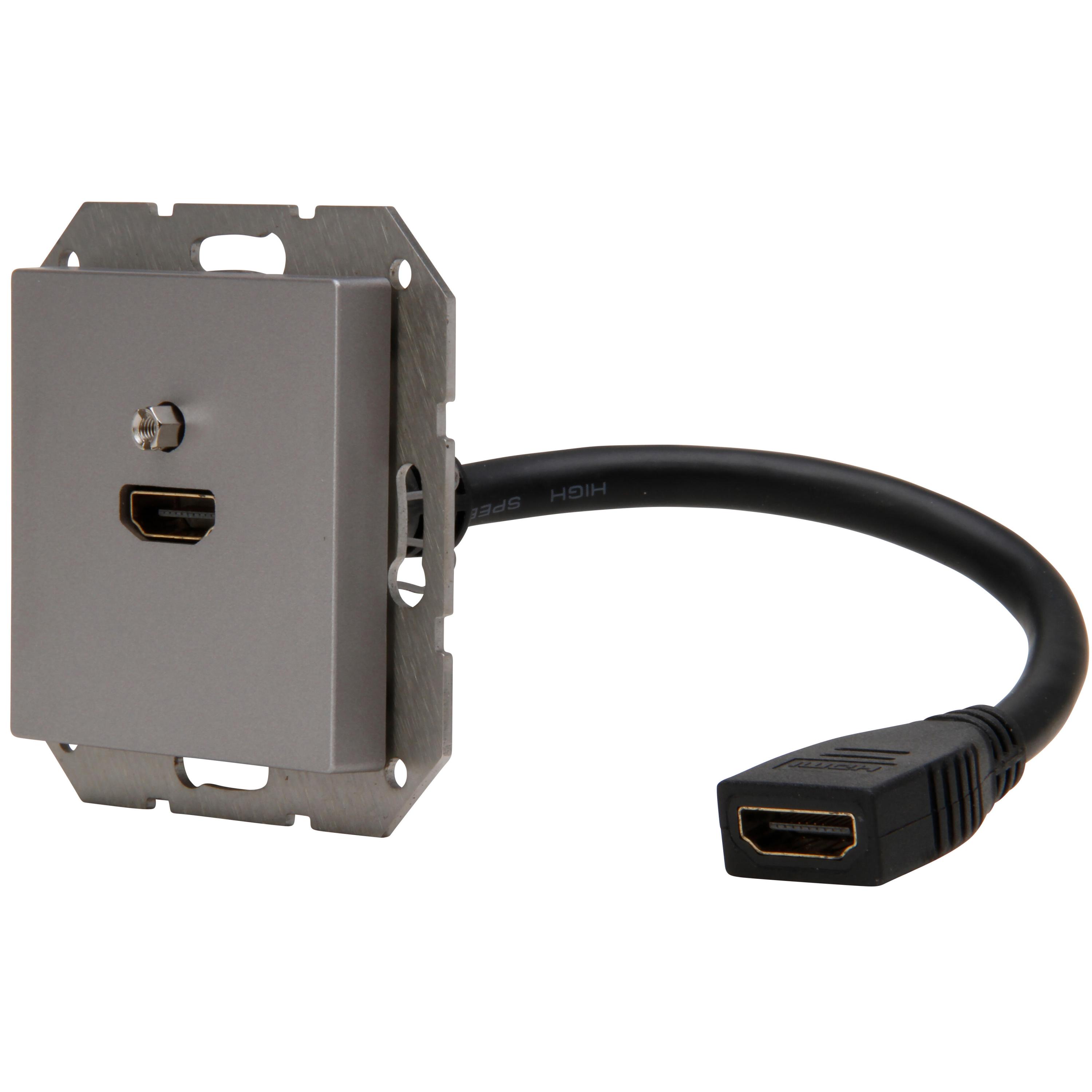 HDMI-Anschlussdose mit Kabelpeitsche 0,2m, Farbe: stahlfarben – Bild 8