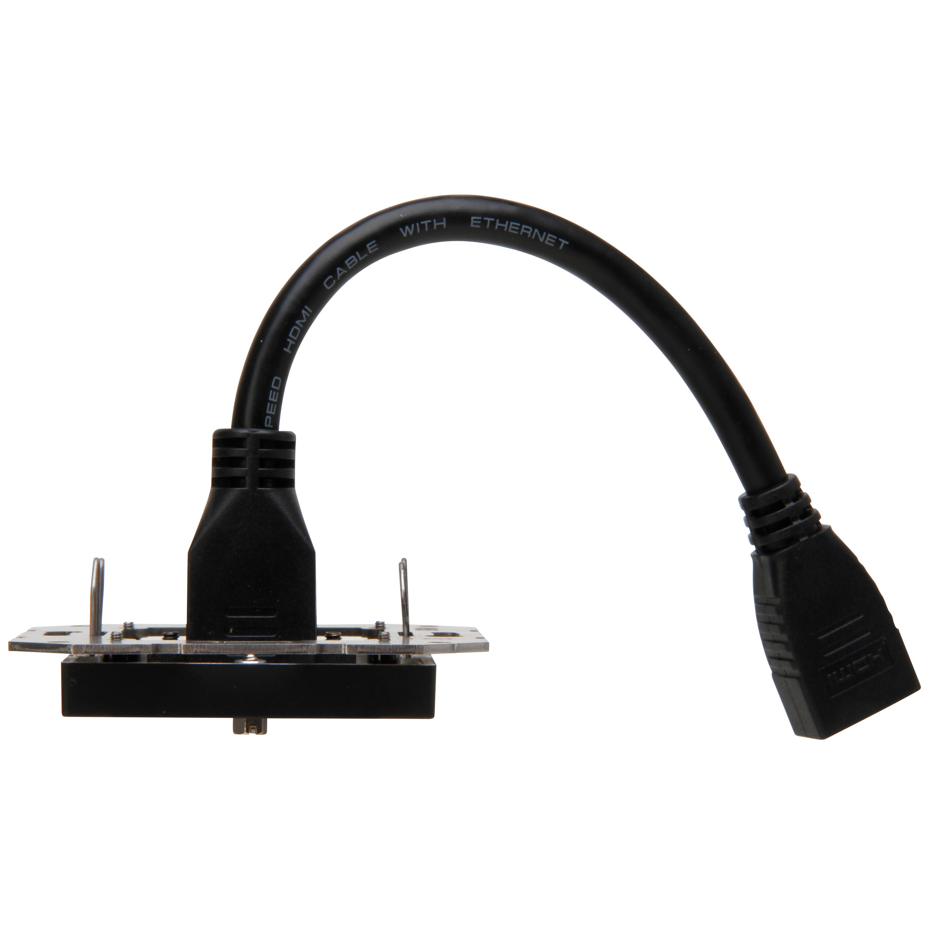 HDMI-Anschlussdose mit Kabelpeitsche 0,2m, Farbe: schwarz matt – Bild 3