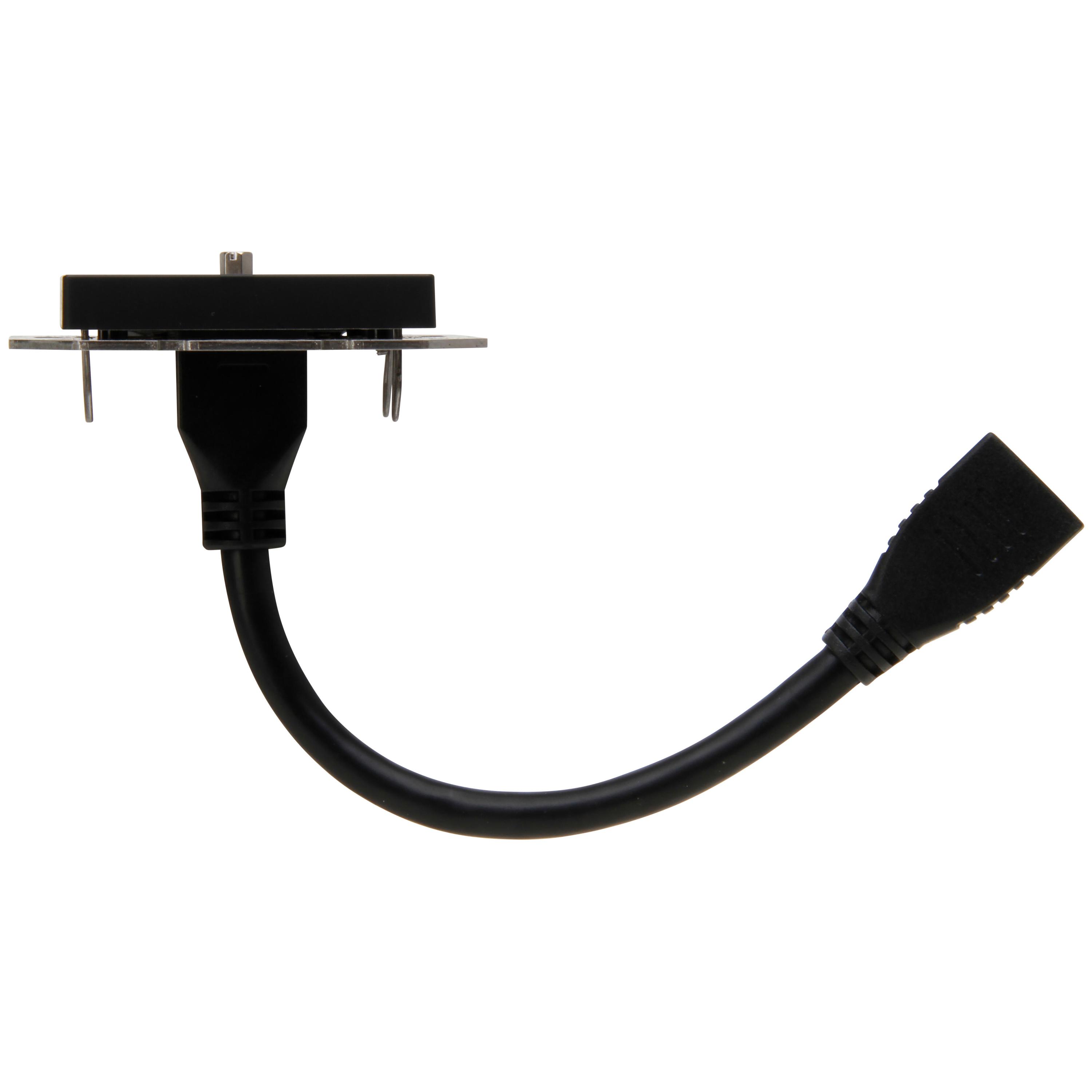 HDMI-Anschlussdose mit Kabelpeitsche 0,2m, Farbe: schwarz matt – Bild 4