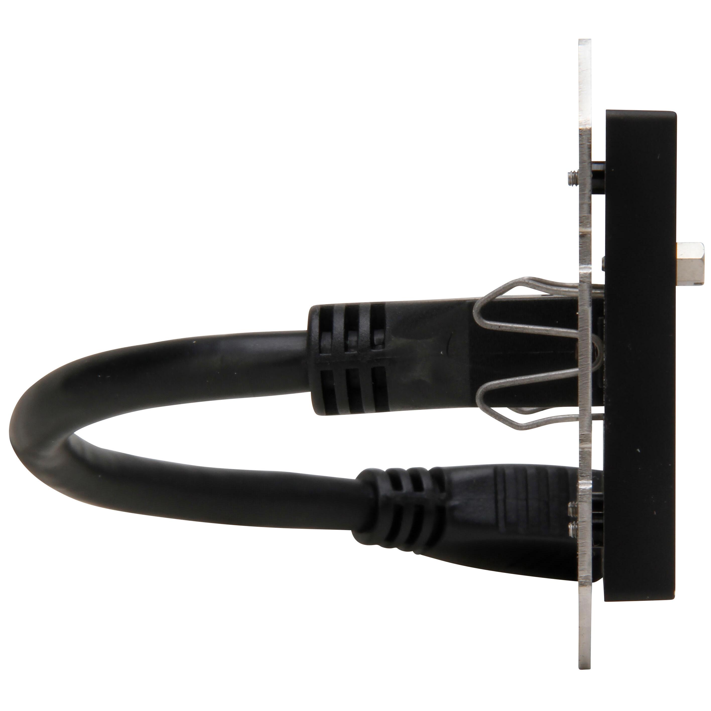 HDMI-Anschlussdose mit Kabelpeitsche 0,2m, Farbe: schwarz matt – Bild 6