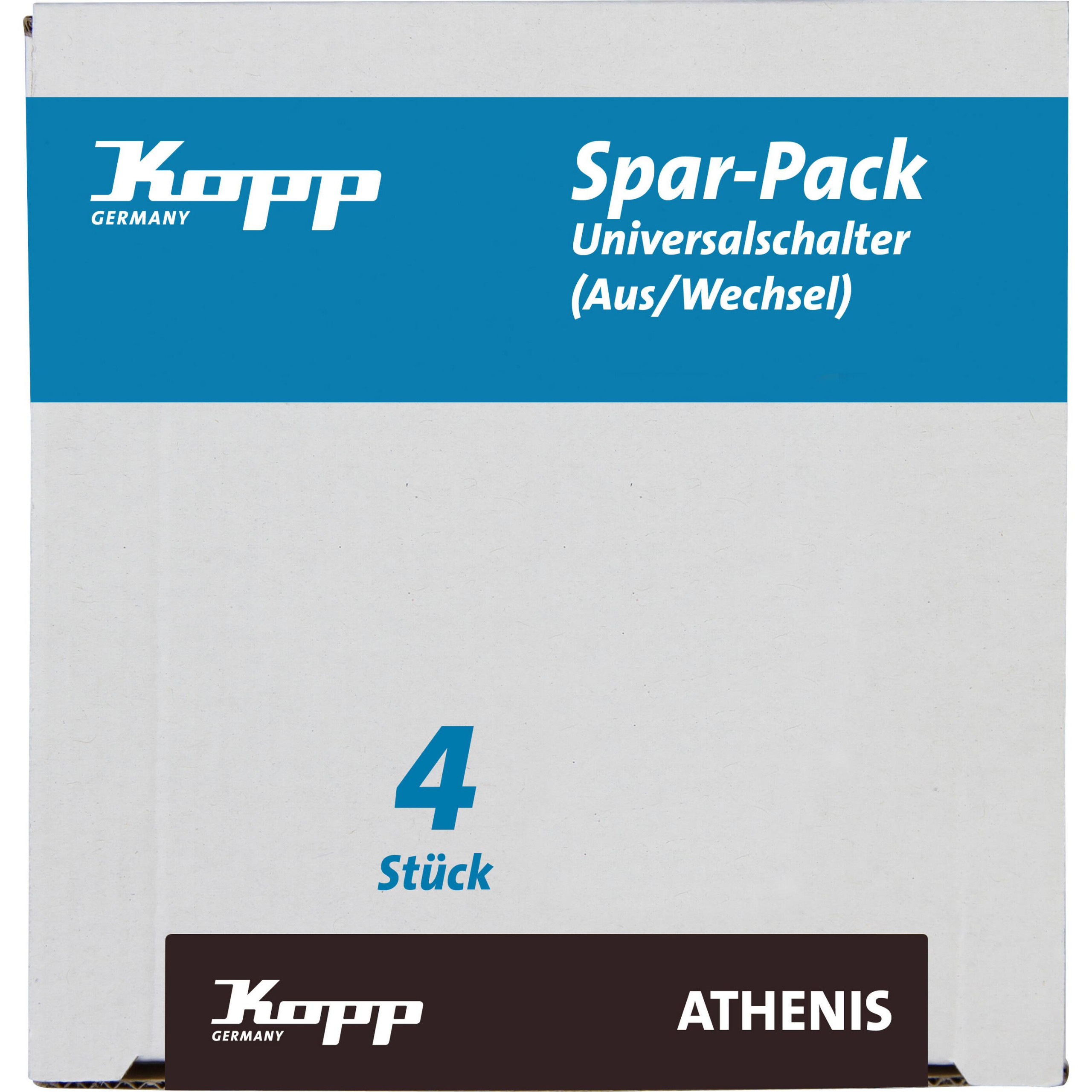 ATHENIS - Profi-Pack: 4 Universalschalter (Aus-/Wechsel), Farbe: anthrazit