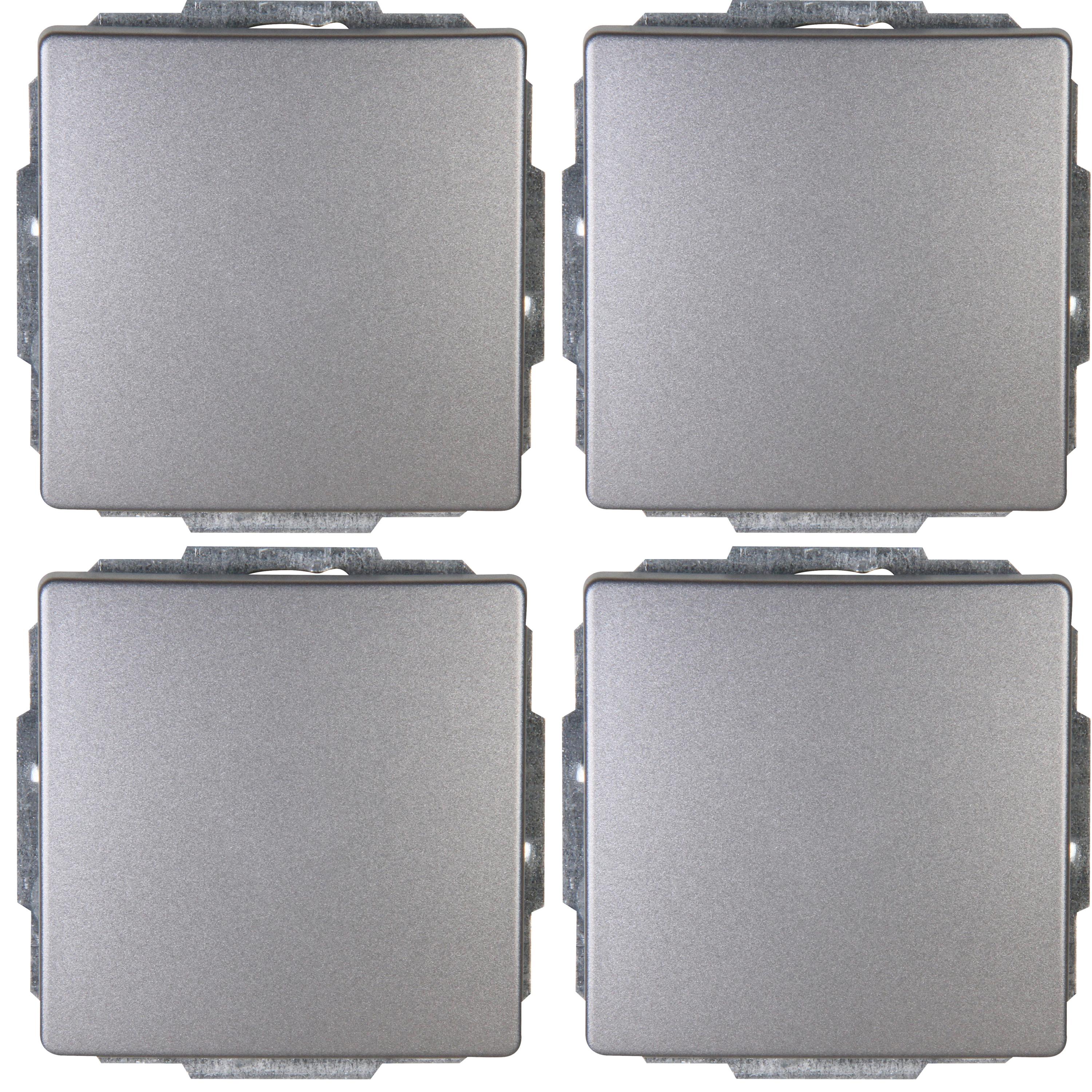 VENEDIG - Profi-Pack: 4 Universalschalter (Aus-/Wechsel), Farbe: platin