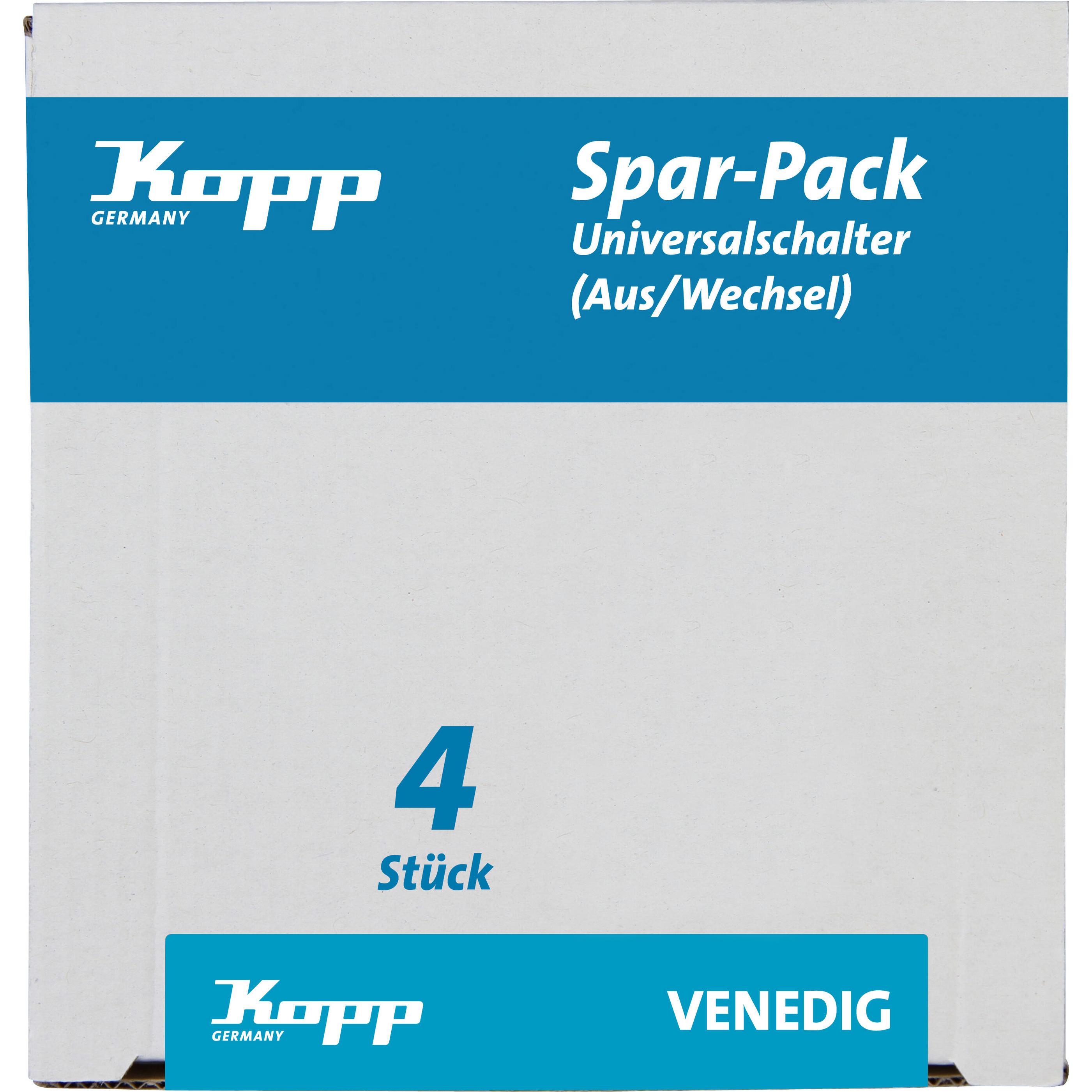 VENEDIG - Profi-Pack: 4 Universalschalter (Aus-/Wechsel), Farbe: platin – Bild 2