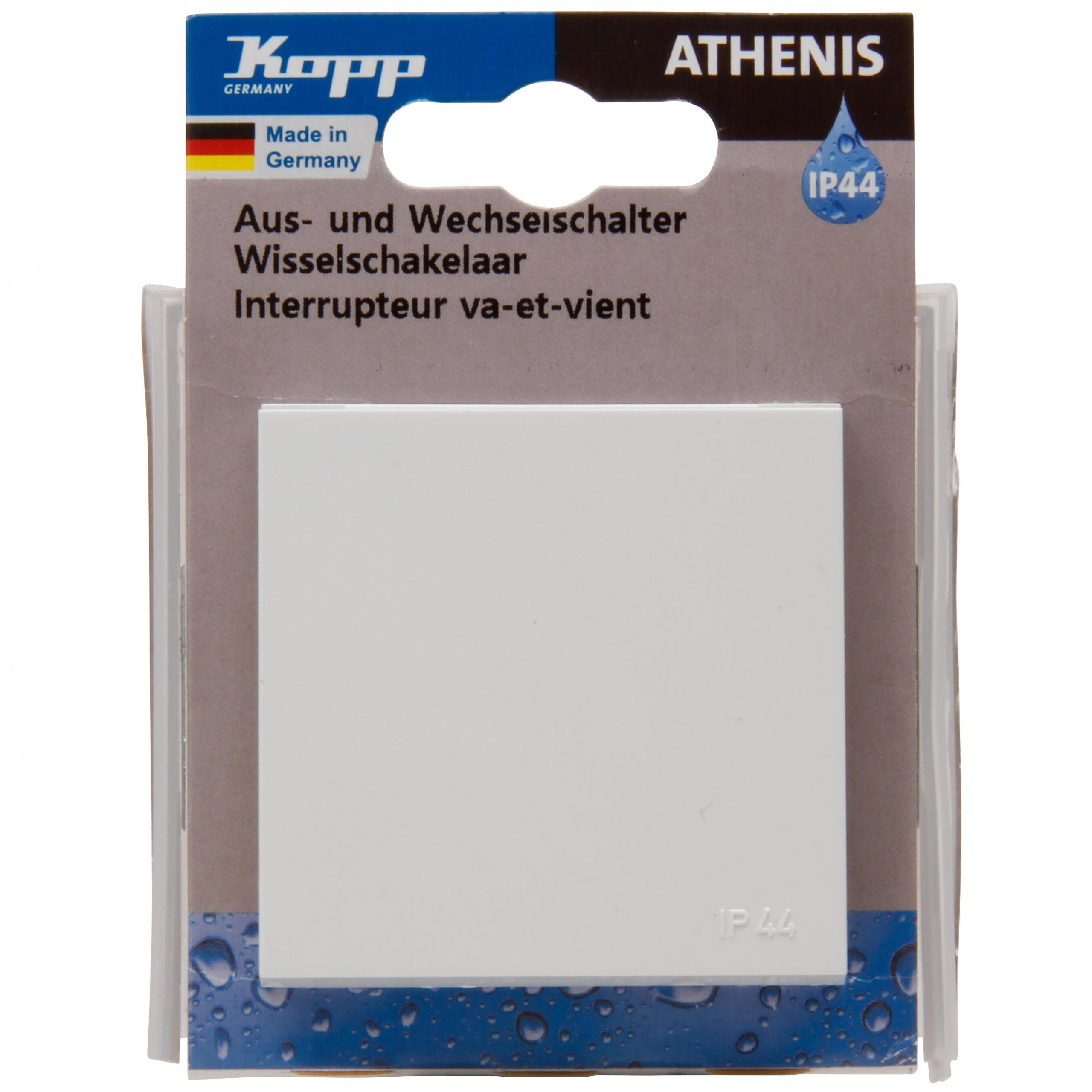 ATHENIS IP44 - Aus-/Wechselschalter, Federplatte und Dichtungsring, Farbe: reinweiß – Bild 2