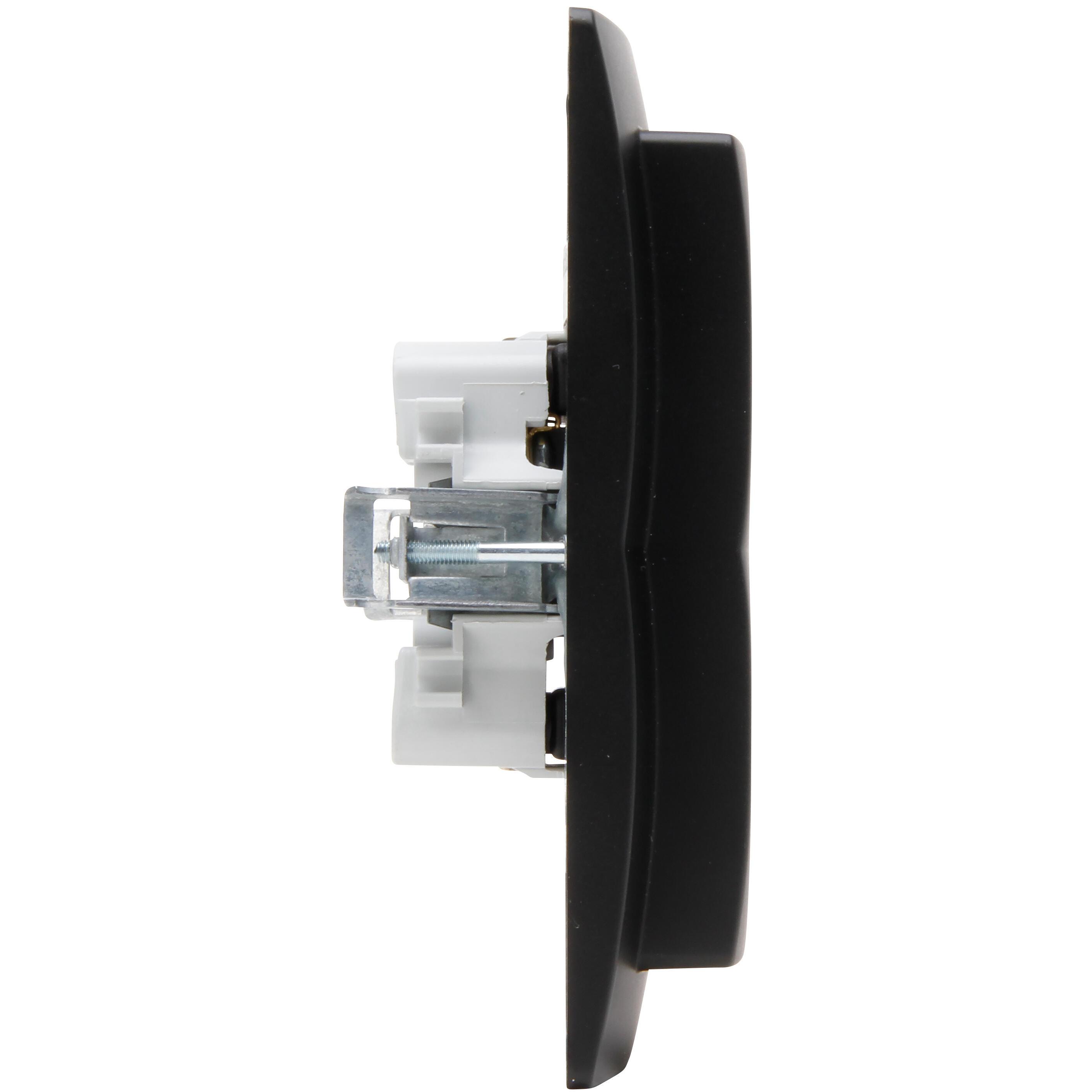 PARIS - earthed socket outlet 2-fold with shutter, colour: matt black - Image 7