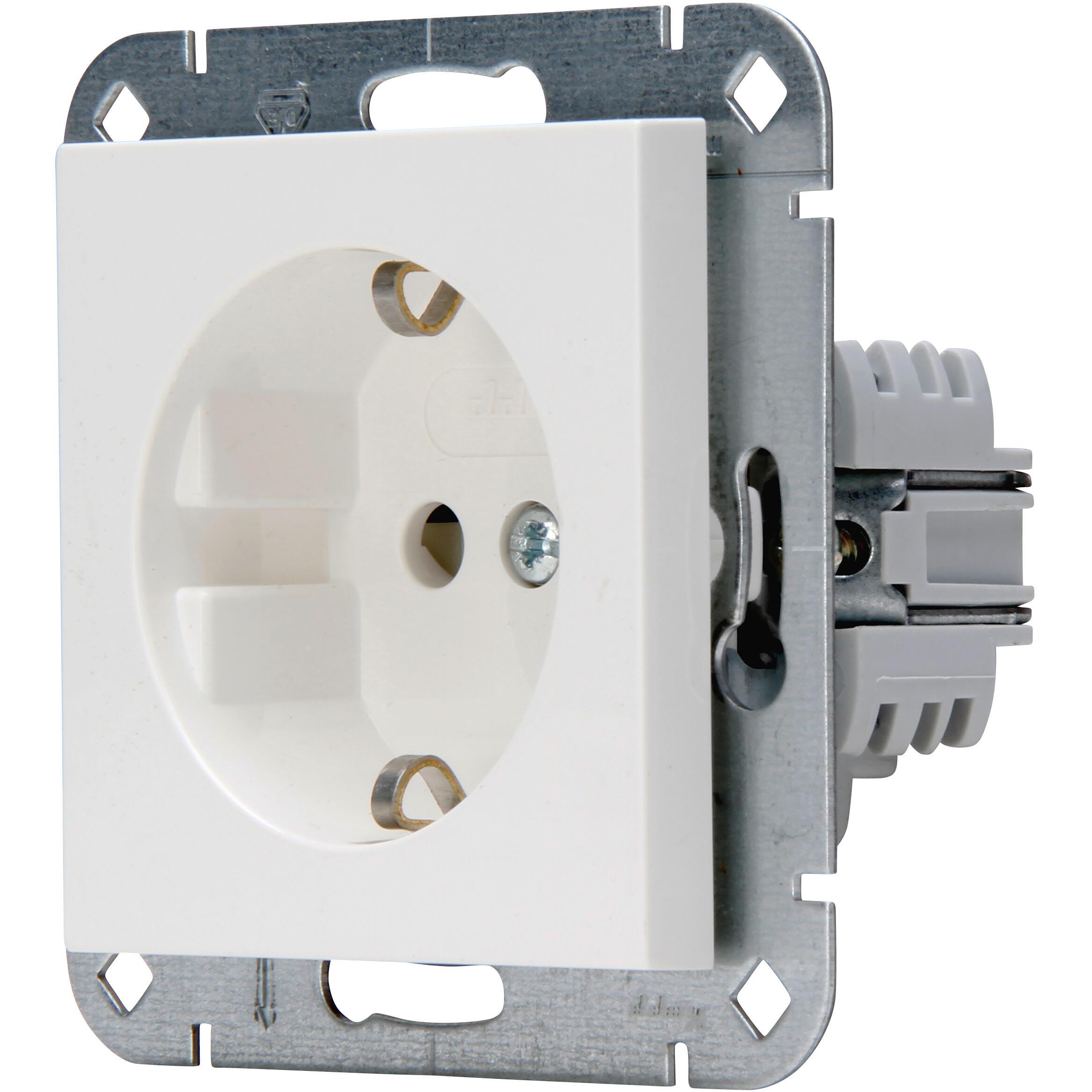 HK07 - Schutzkontakt-Steckdose ohne Krallen, Farbe: reinweiß – Bild 7