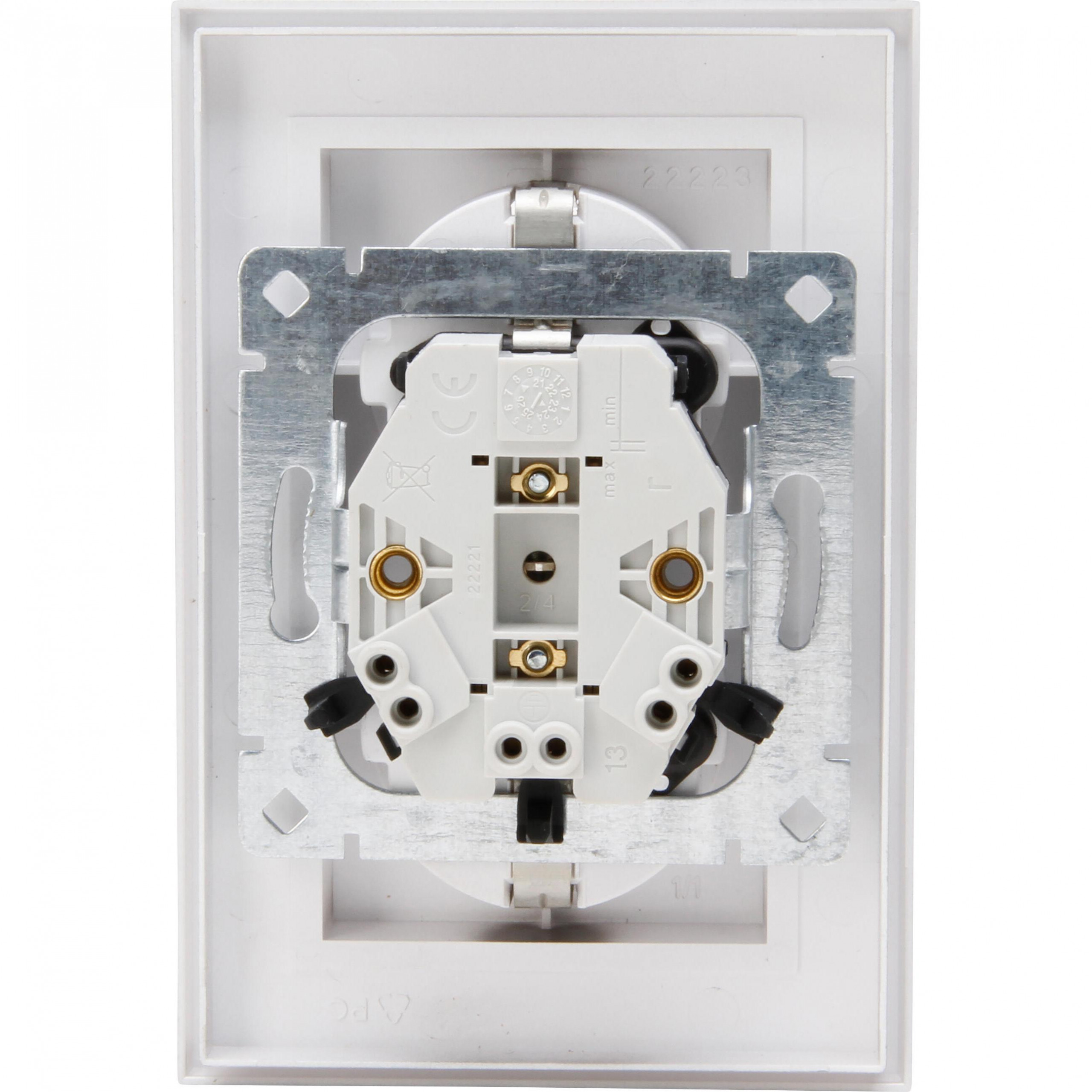 HK07 - wandcontactdoos 2V RA, staal - Afbeelding 3