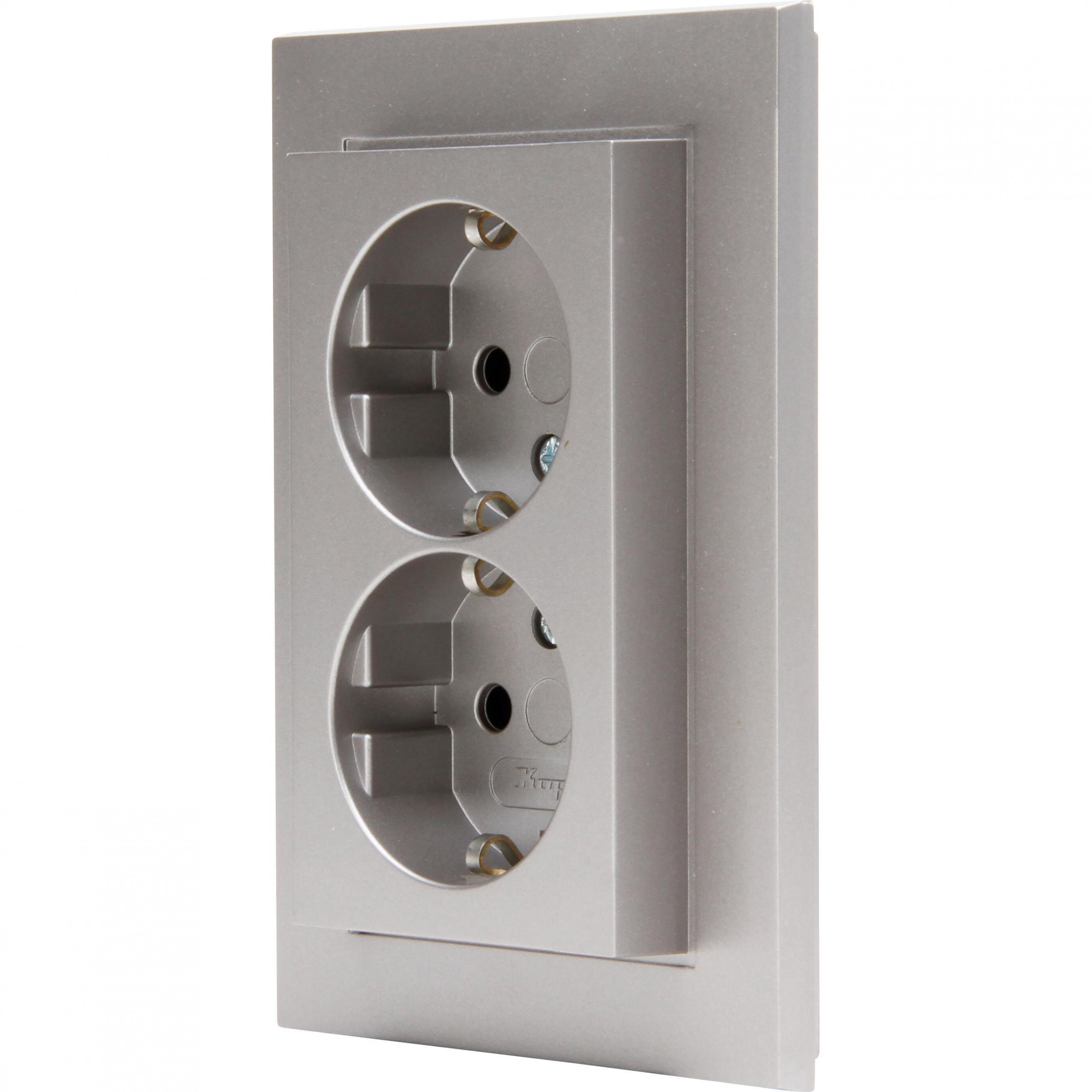 HK07 - wandcontactdoos 2V RA, staal - Afbeelding 8