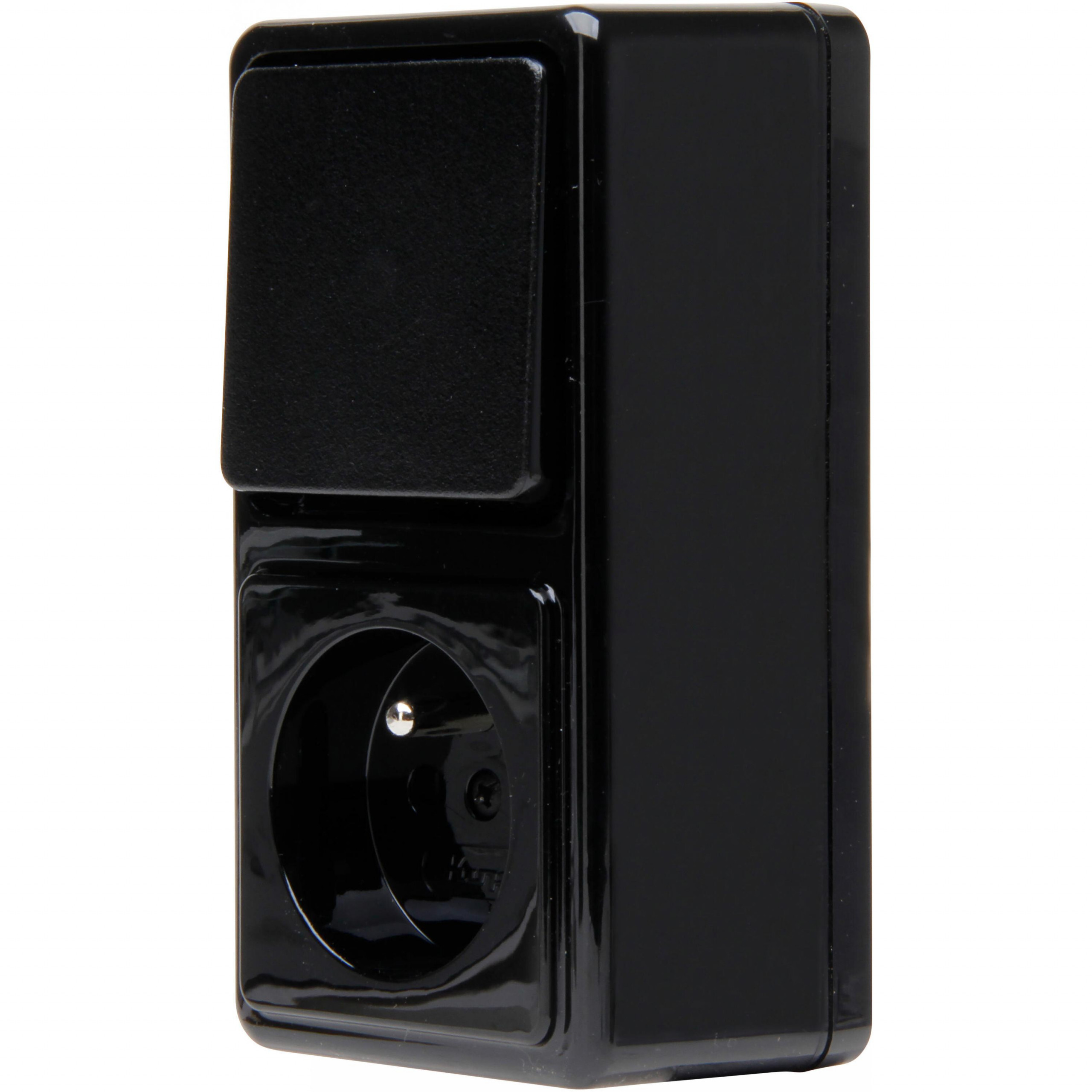 STANDARD - Center protective contact socket and A/W switch combination, with increased touch protection, colour: black - Image 8