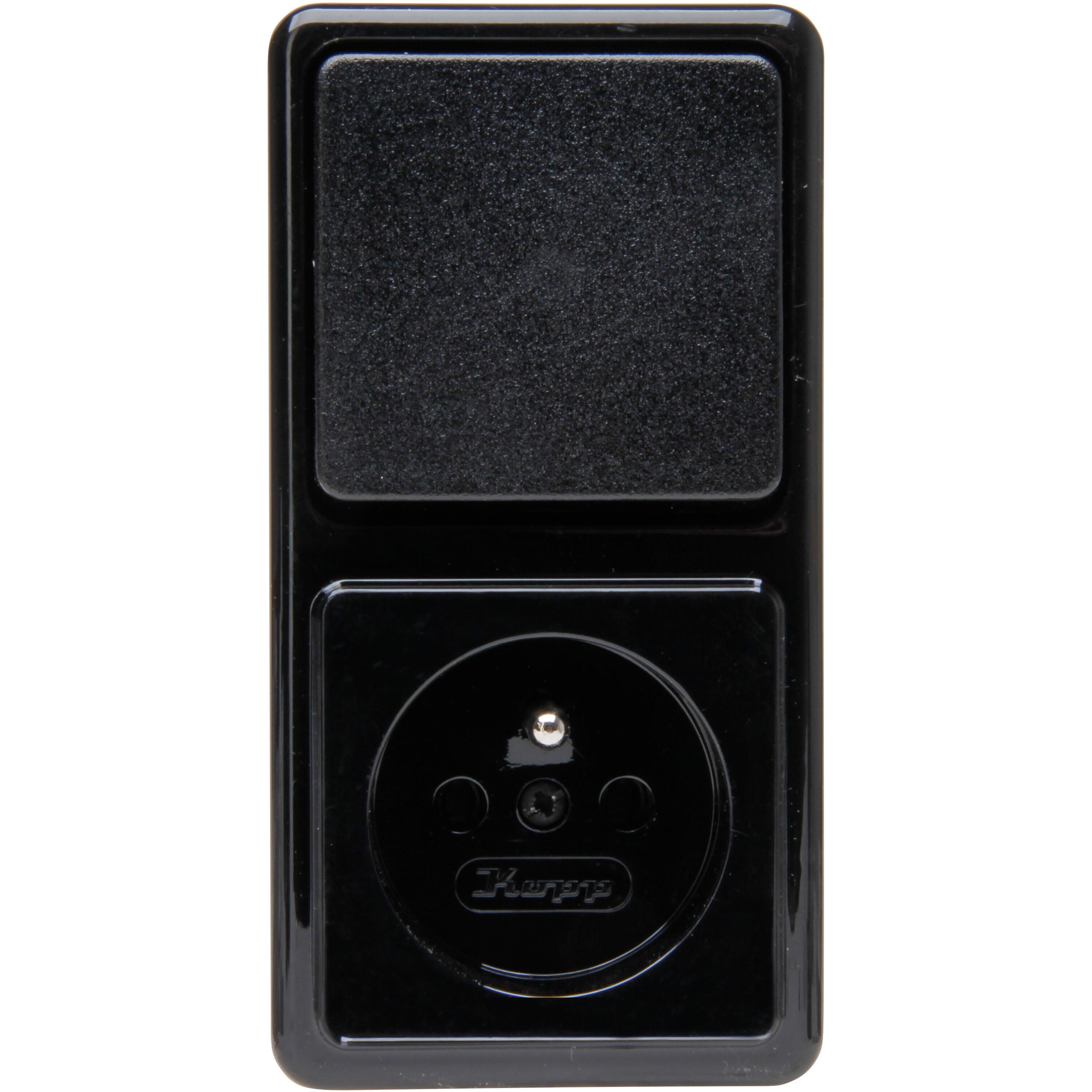 STANDARD - Kombination Universalschalter MSK Steckdose, colour: black