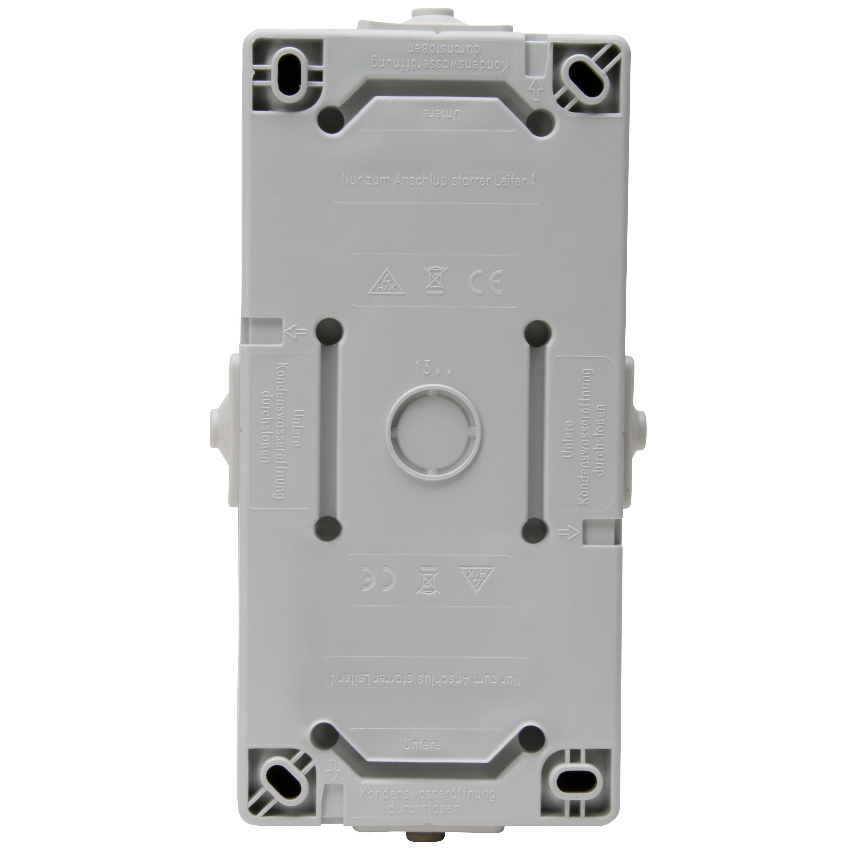 proAQA - Surface-mounted changeover switch with center protective contact socket combination, vertical, color: gey - Image 3