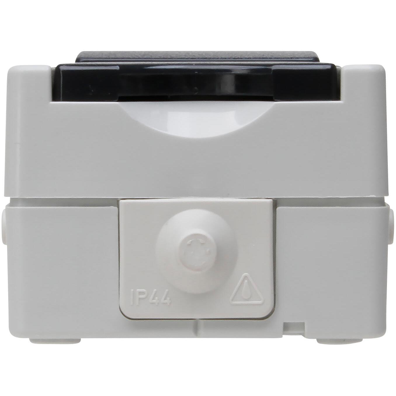 proAQA - Surface-mounted changeover switch with center protective contact socket combination, vertical, color: gey - Image 5