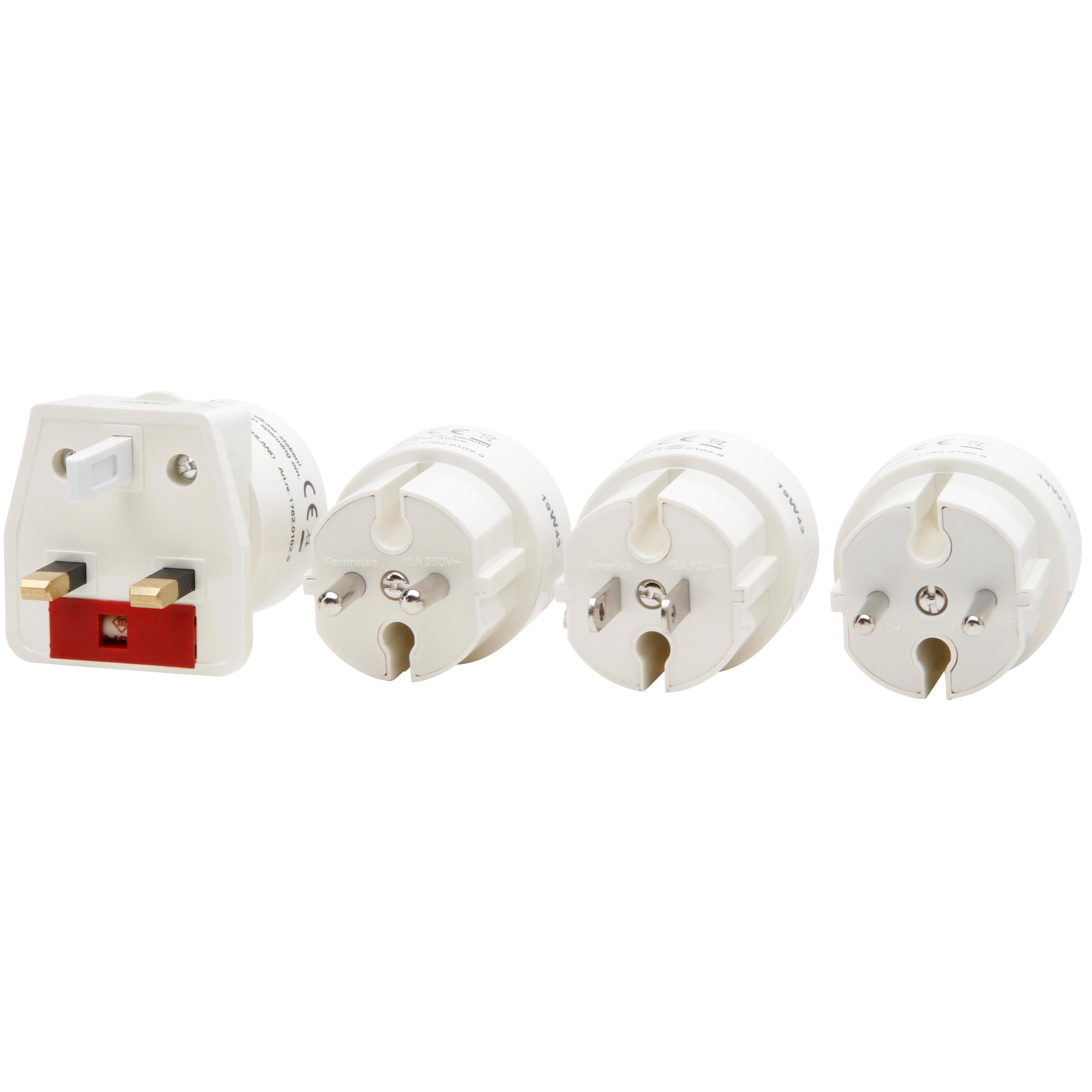 Travel adapter set, colour: white