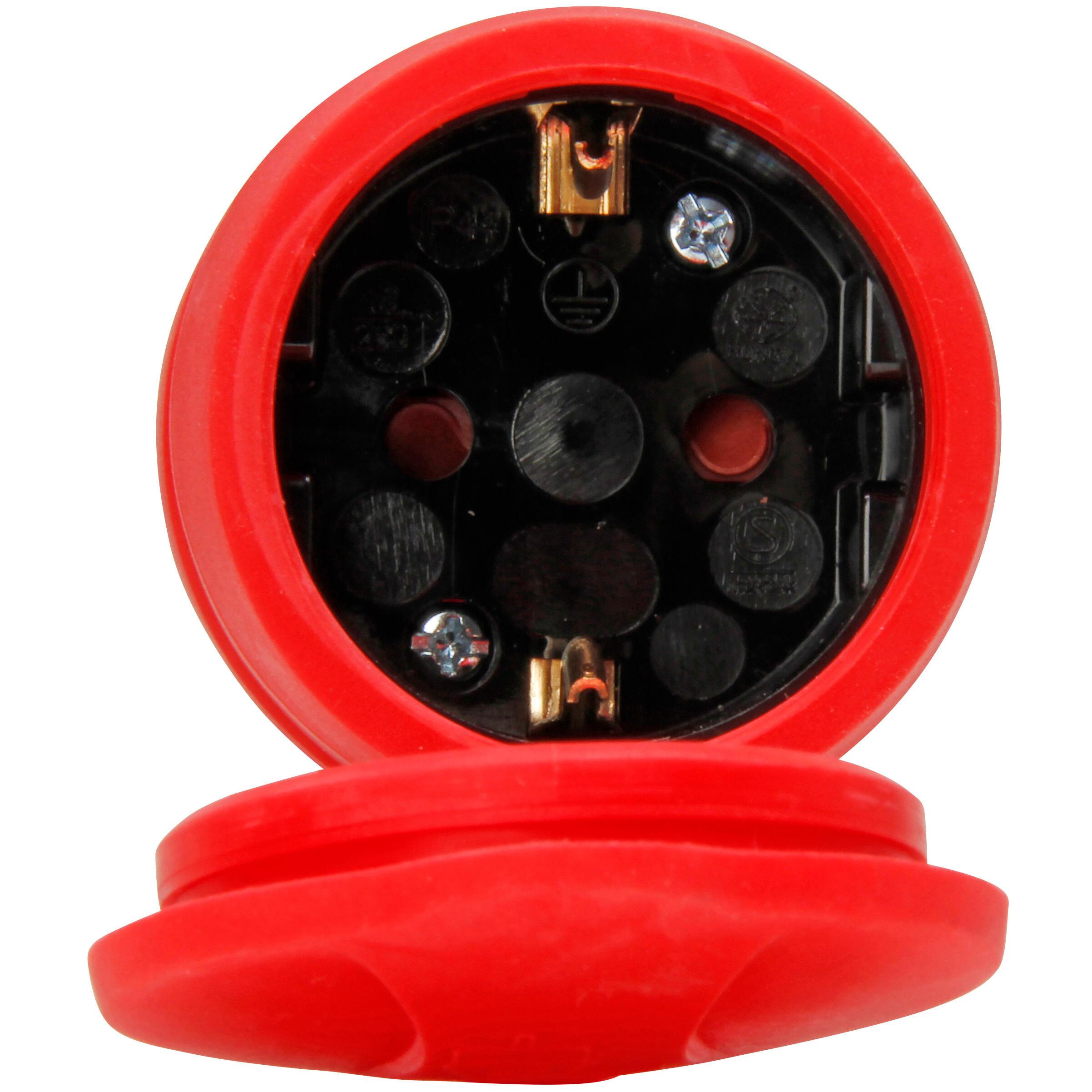 Rubber coupling with cover, for cable cross-section up to 3x1.5mm², 16A, 50V~, protection class IP44, colour: red - Image 2