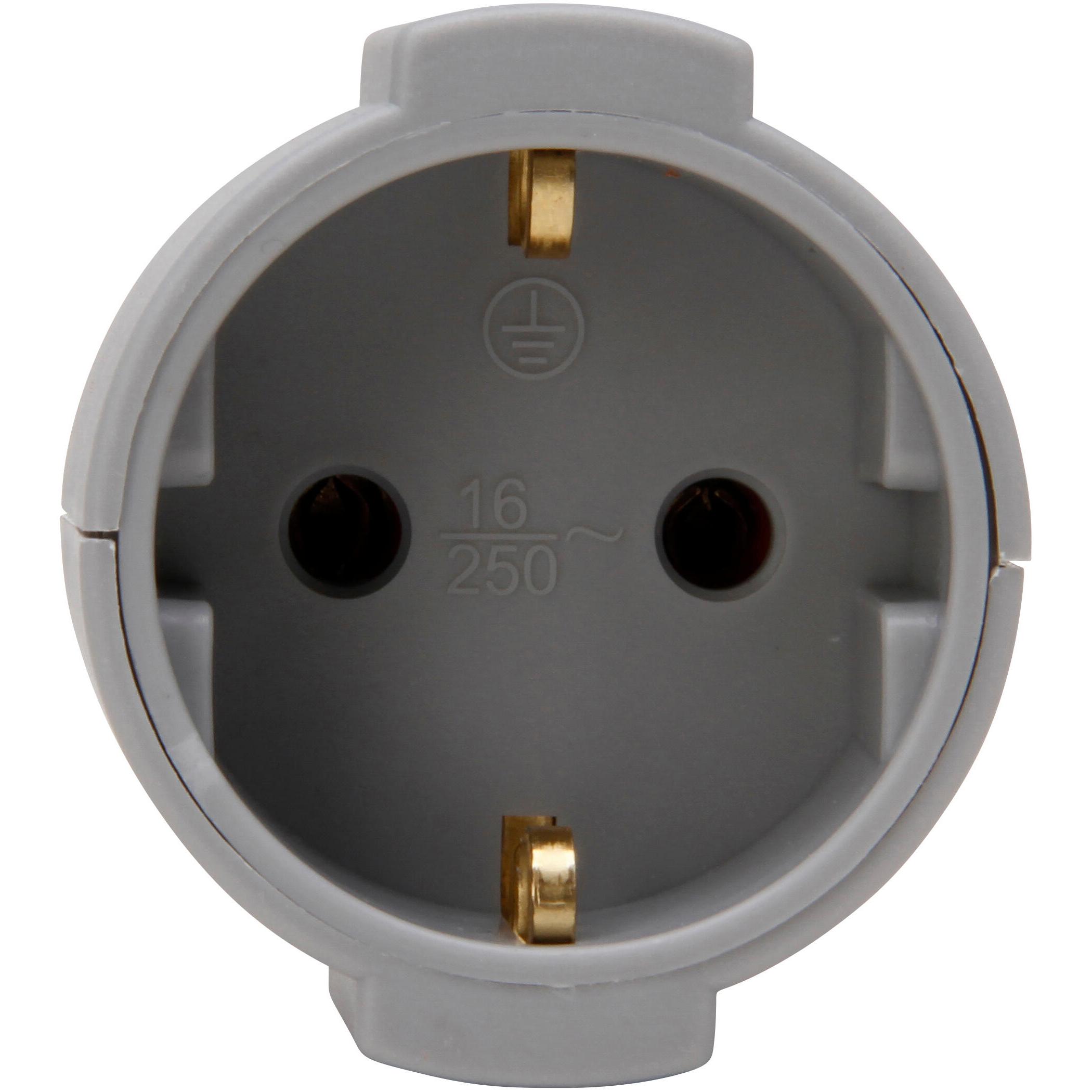 Plastic protective contact shell coupling, break-proof, for cable cross-section up to cable cross-section up to 3x1.5mm², colour: grey - Image 2