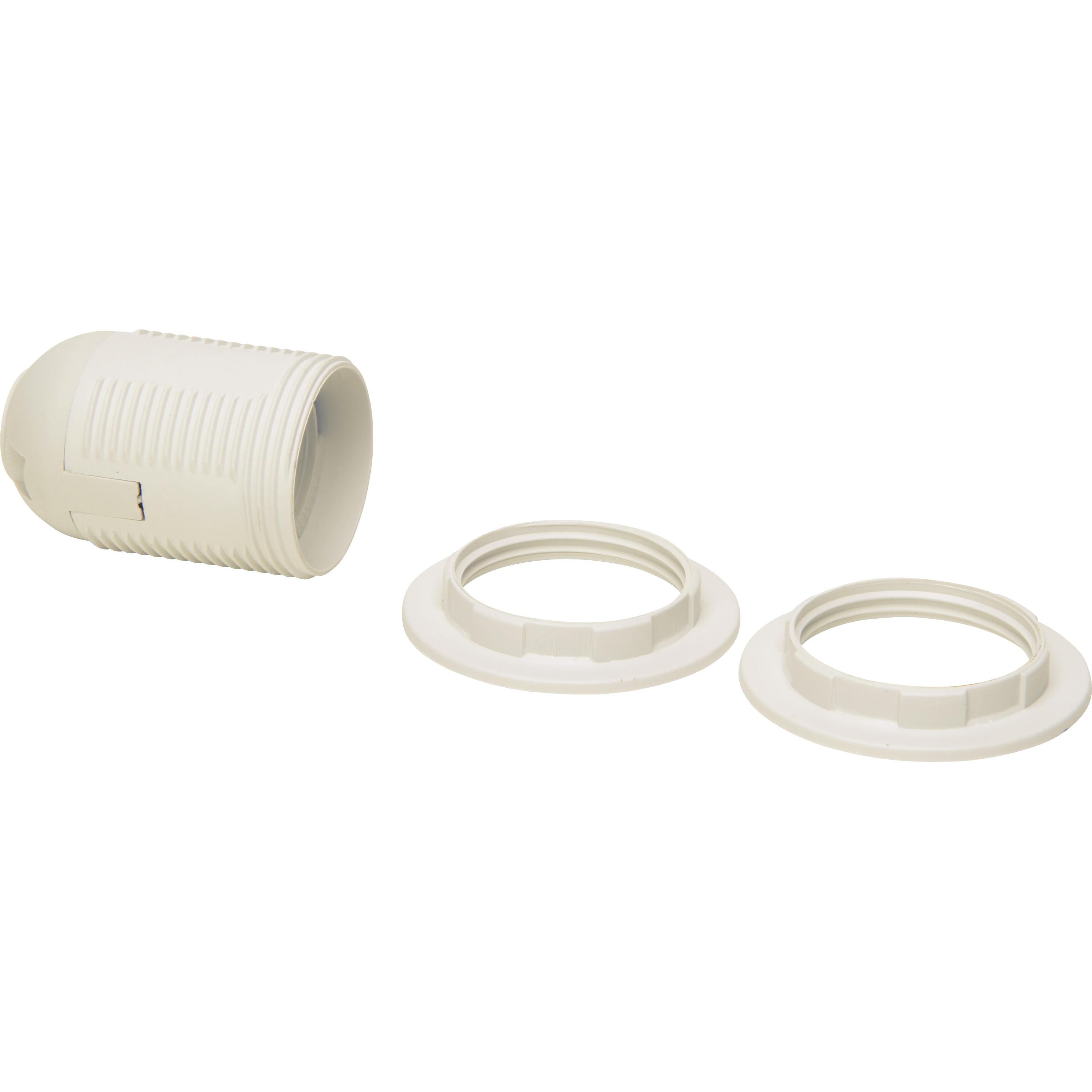 Lampholder of insulating material E27, colour: ivory-white