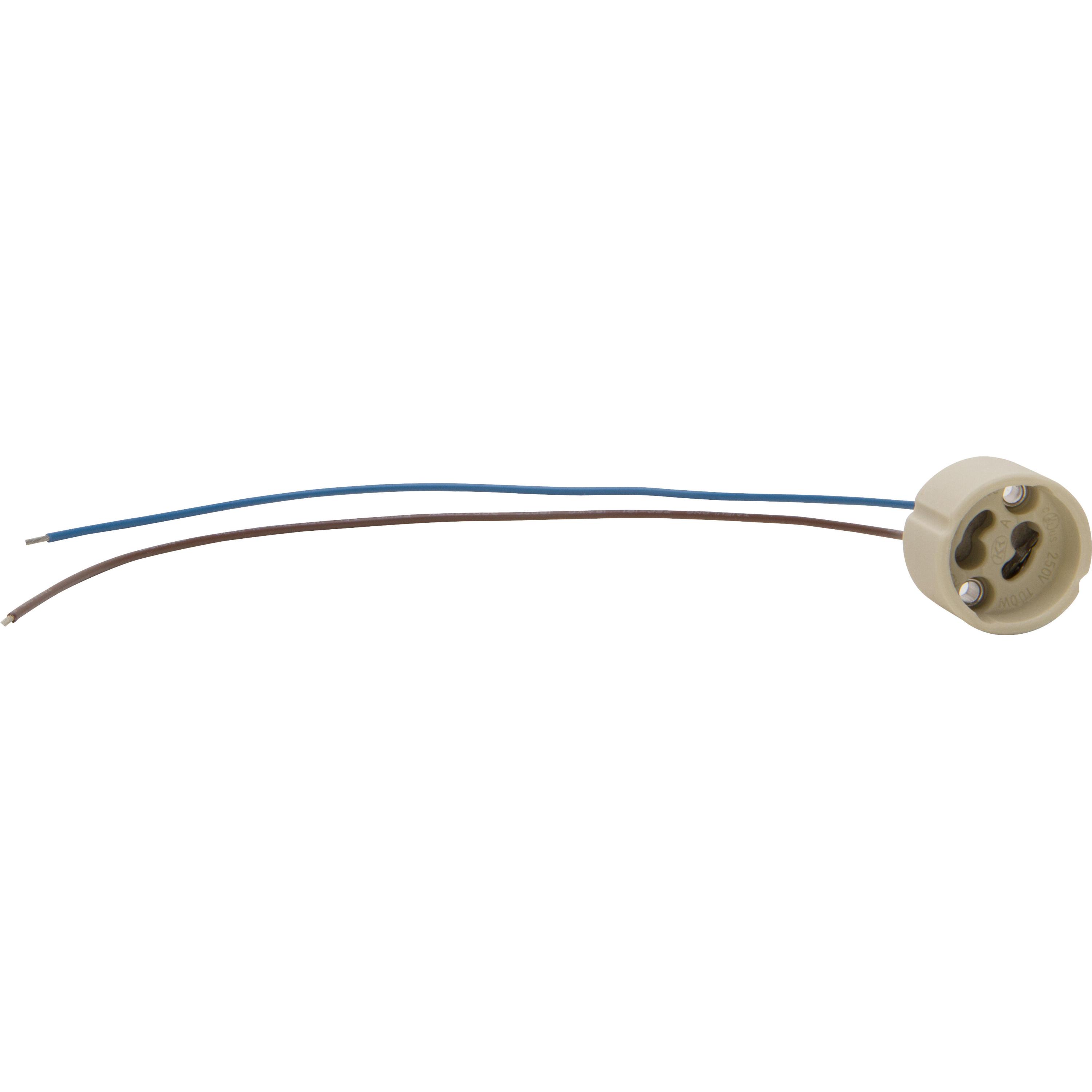 Mains-voltage halogen socket, for lamps with GZ10/GU10-socket and for HI-Spot ES50/ESD50, colour: white