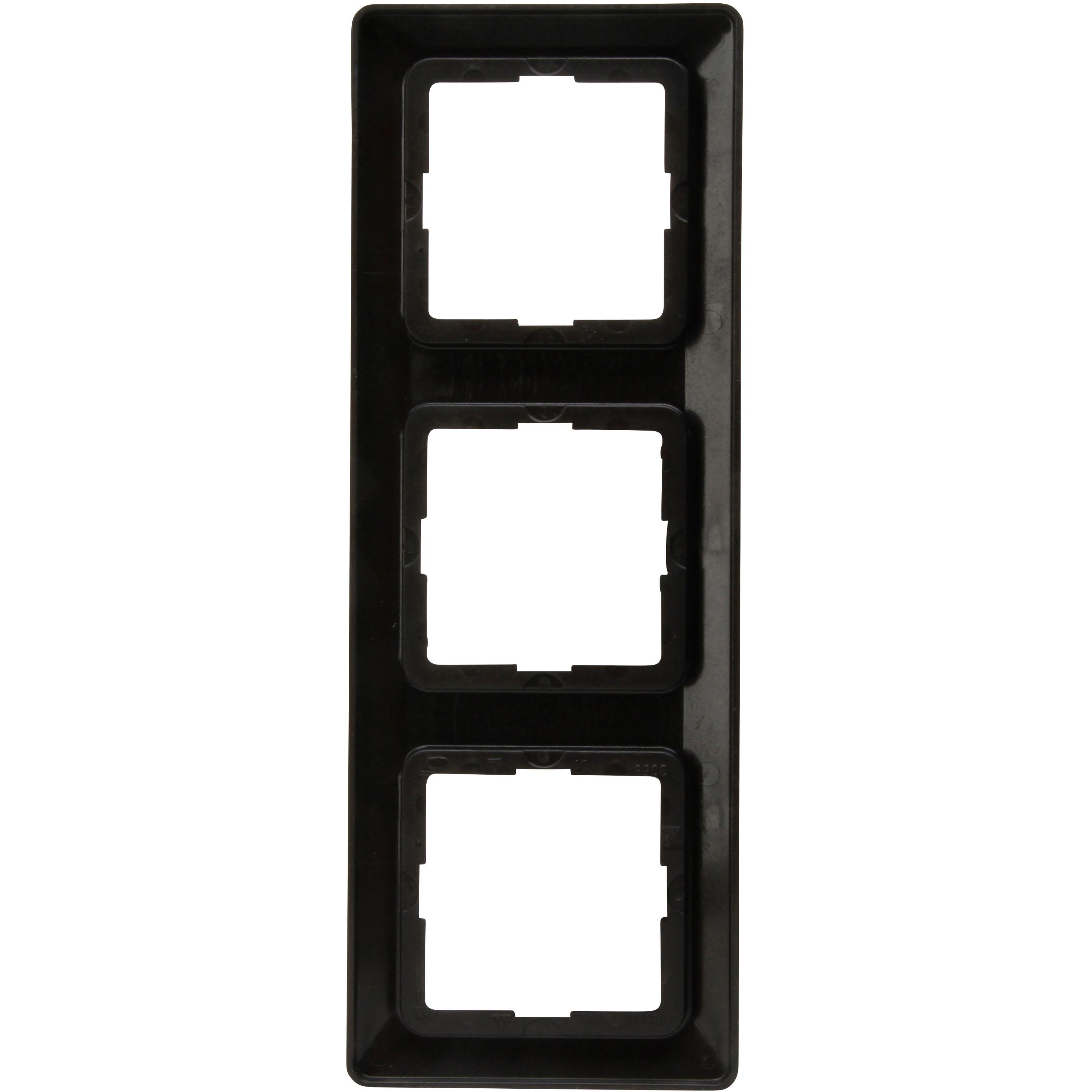 MILANO - cover frame, 3-fold, for vertical and horizontal installation, colour: black matt - Image 3
