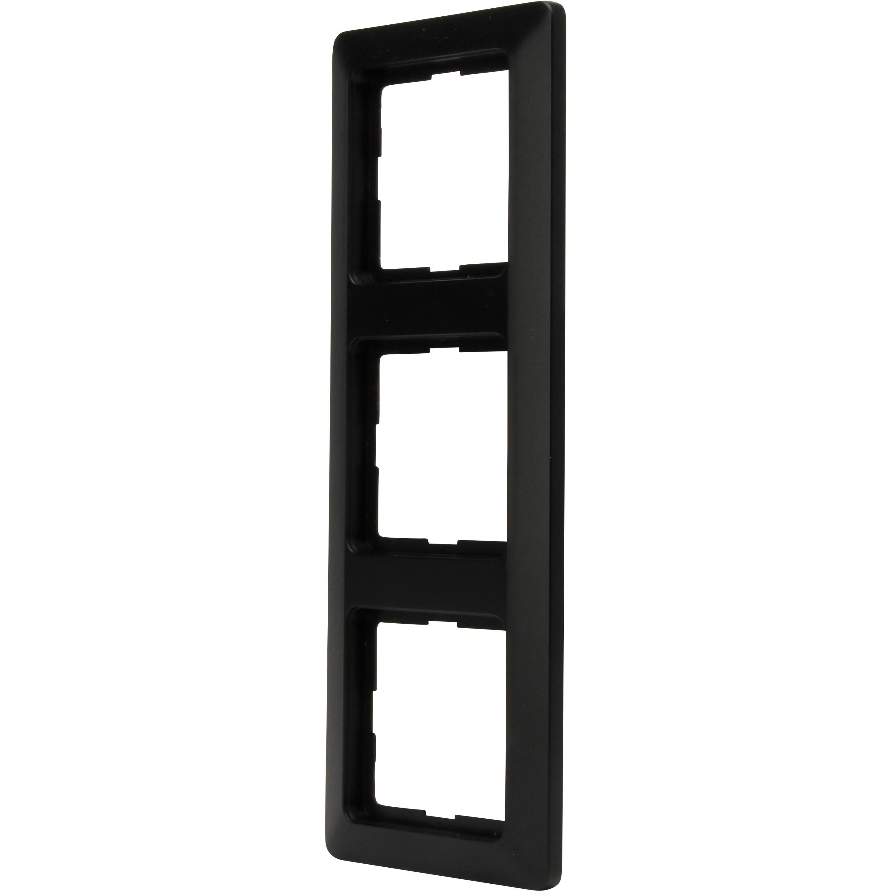 MILANO - cover frame, 3-fold, for vertical and horizontal installation, colour: black matt - Image 8